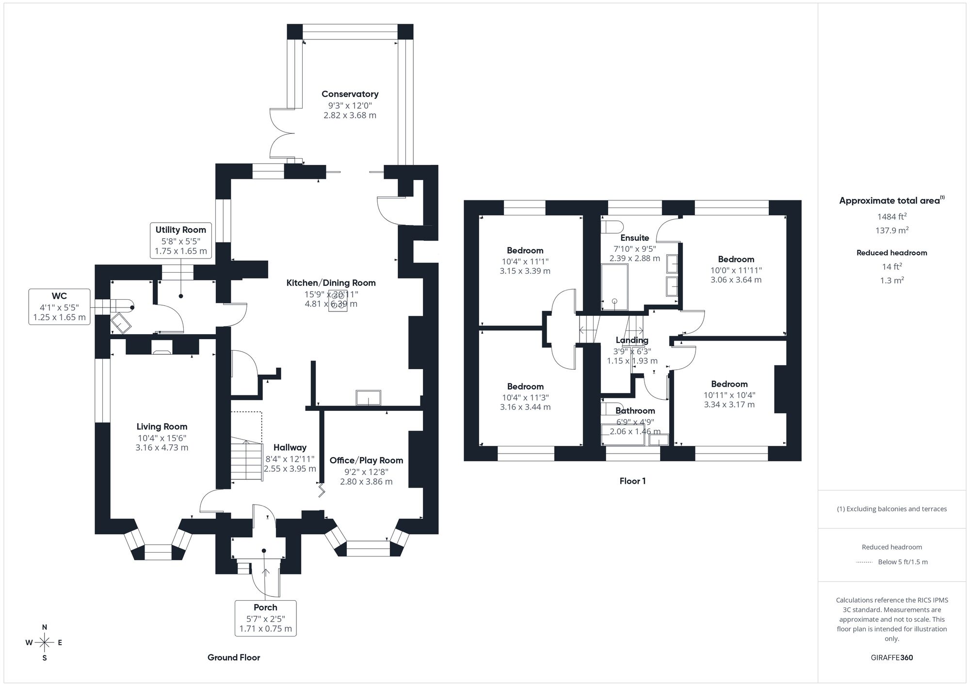 Floorplan of 4 bedroom Semi Detached House for sale, Chescombe Road, Yatton, North Somerset, BS49