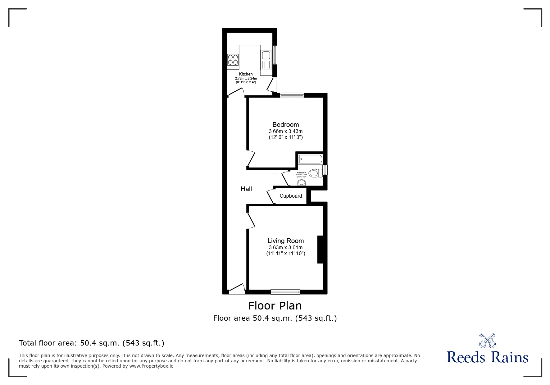 Floorplan of 1 bedroom Flat for sale, Melbourne Terrace, Clevedon, North Somerset, BS21