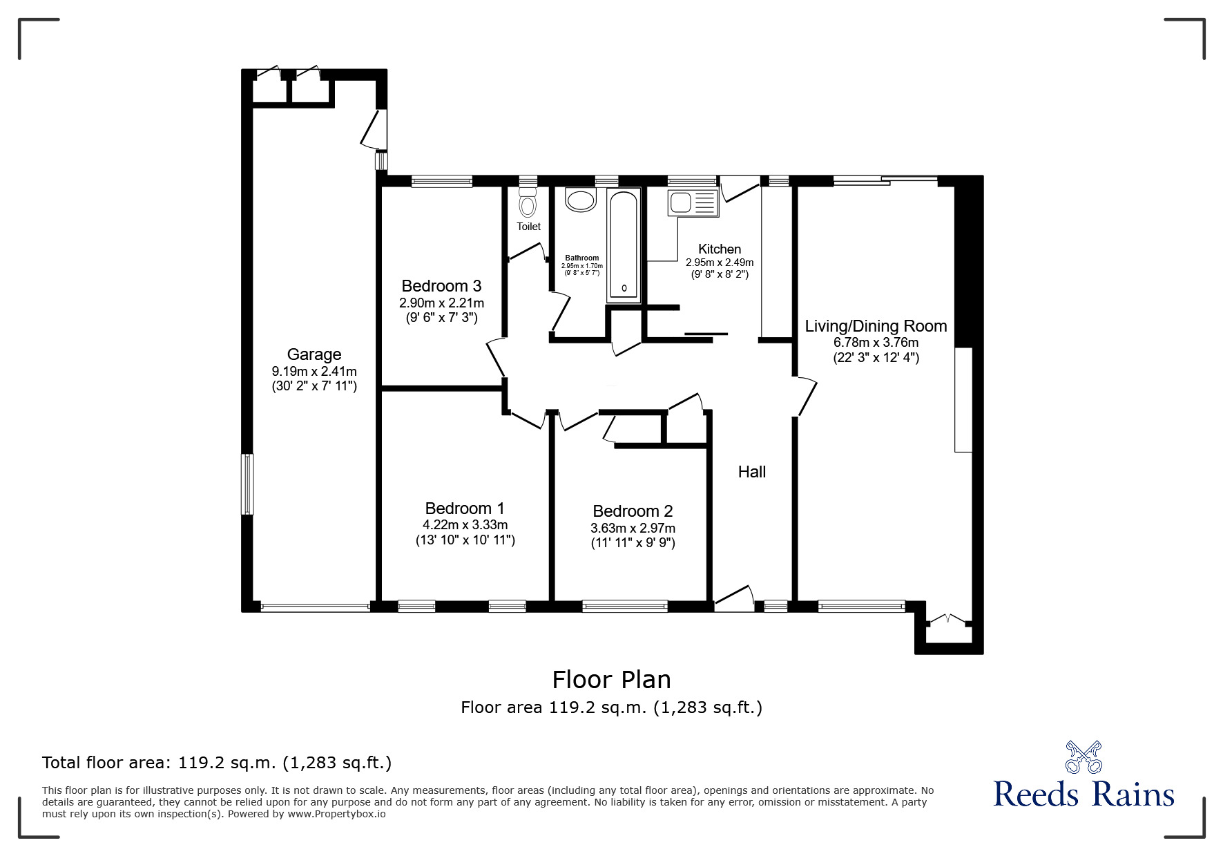 Floorplan of 3 bedroom Detached Bungalow for sale, Thackeray Avenue, Clevedon, North Somerset, BS21