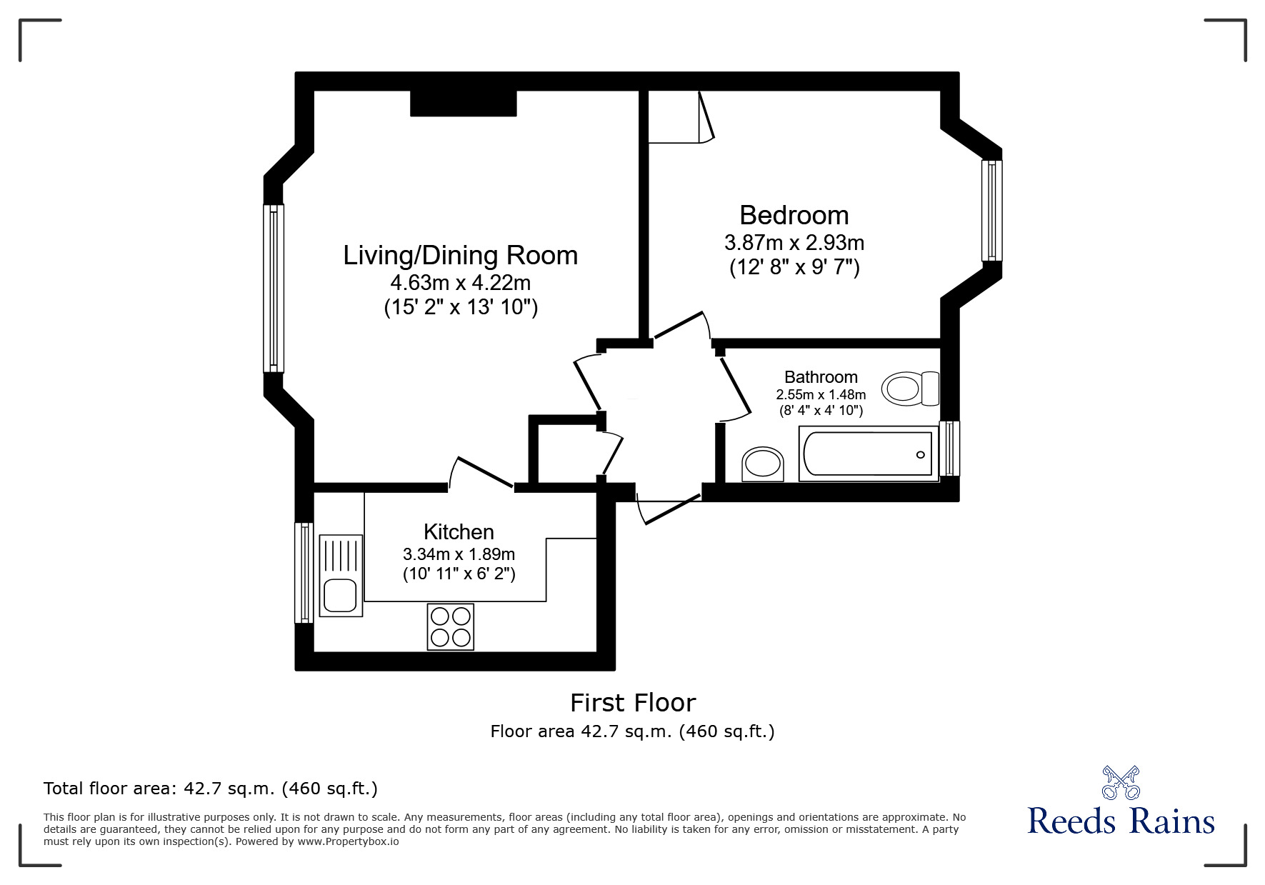 Floorplan of 1 bedroom  Flat for sale, Summerlands, Backwell, Bristol, BS48