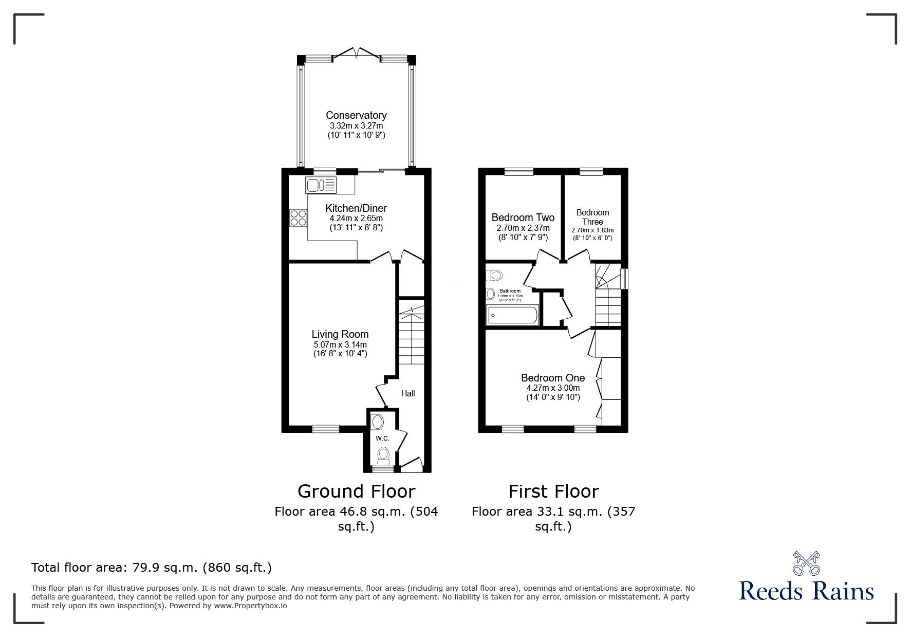 Floorplan of 3 bedroom Semi Detached House for sale, Miles Close, Pill, Bristol, BS20