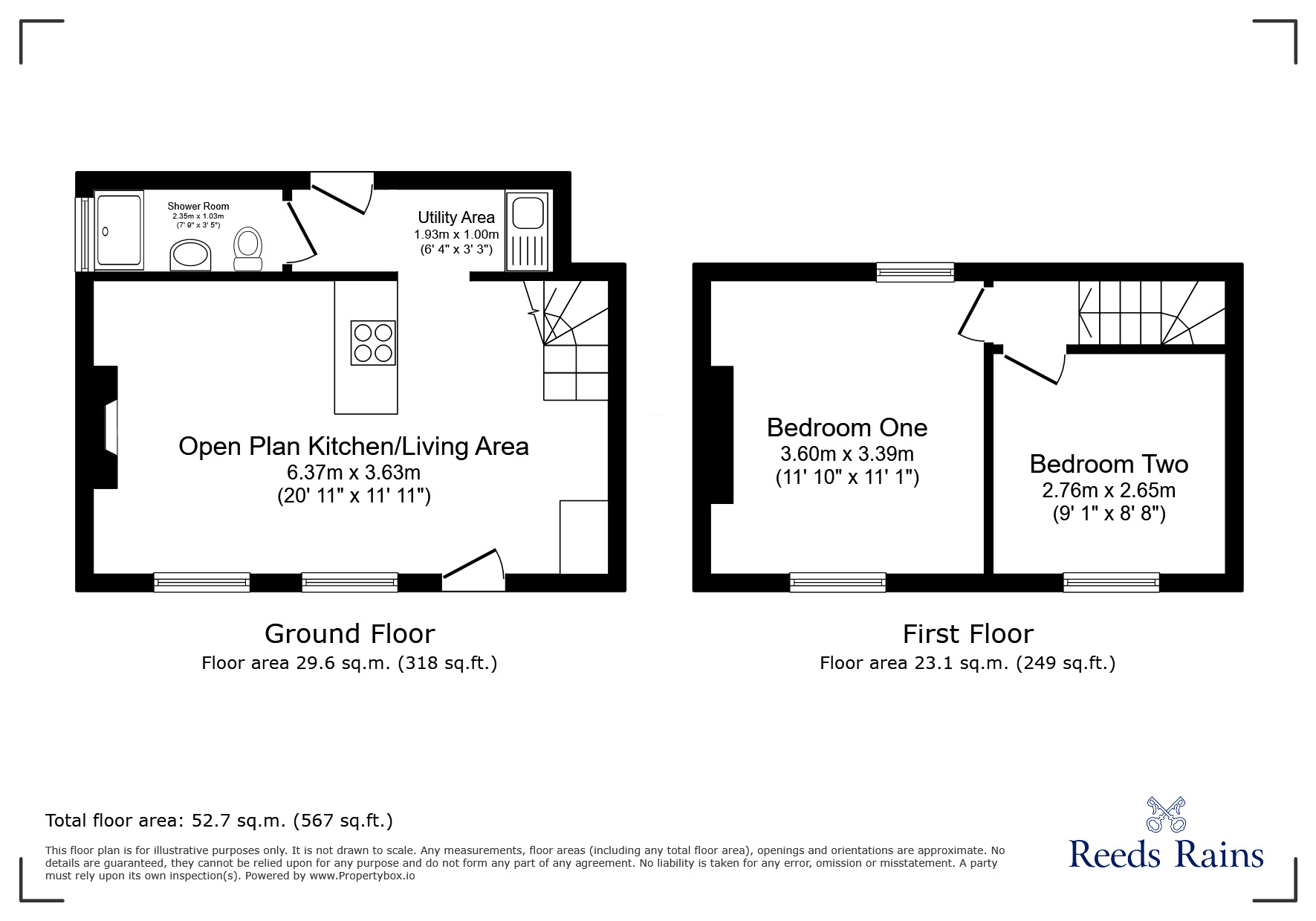Floorplan of 2 bedroom Mid Terrace Property for sale, High Street, Yatton, Bristol, BS49