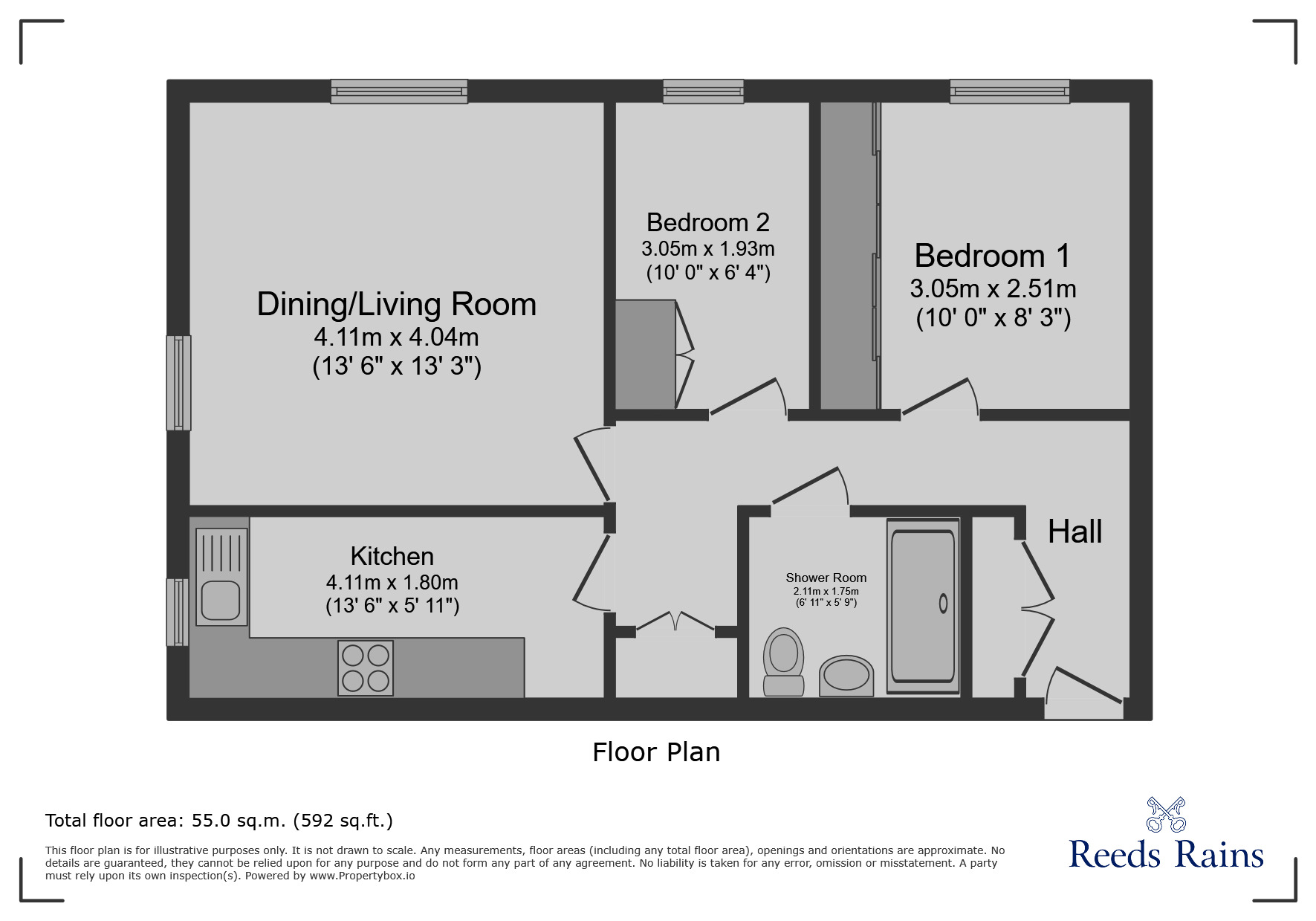 Floorplan of 2 bedroom Flat for sale, Alexandra Court, Gardens Road, North Somerset, BS21