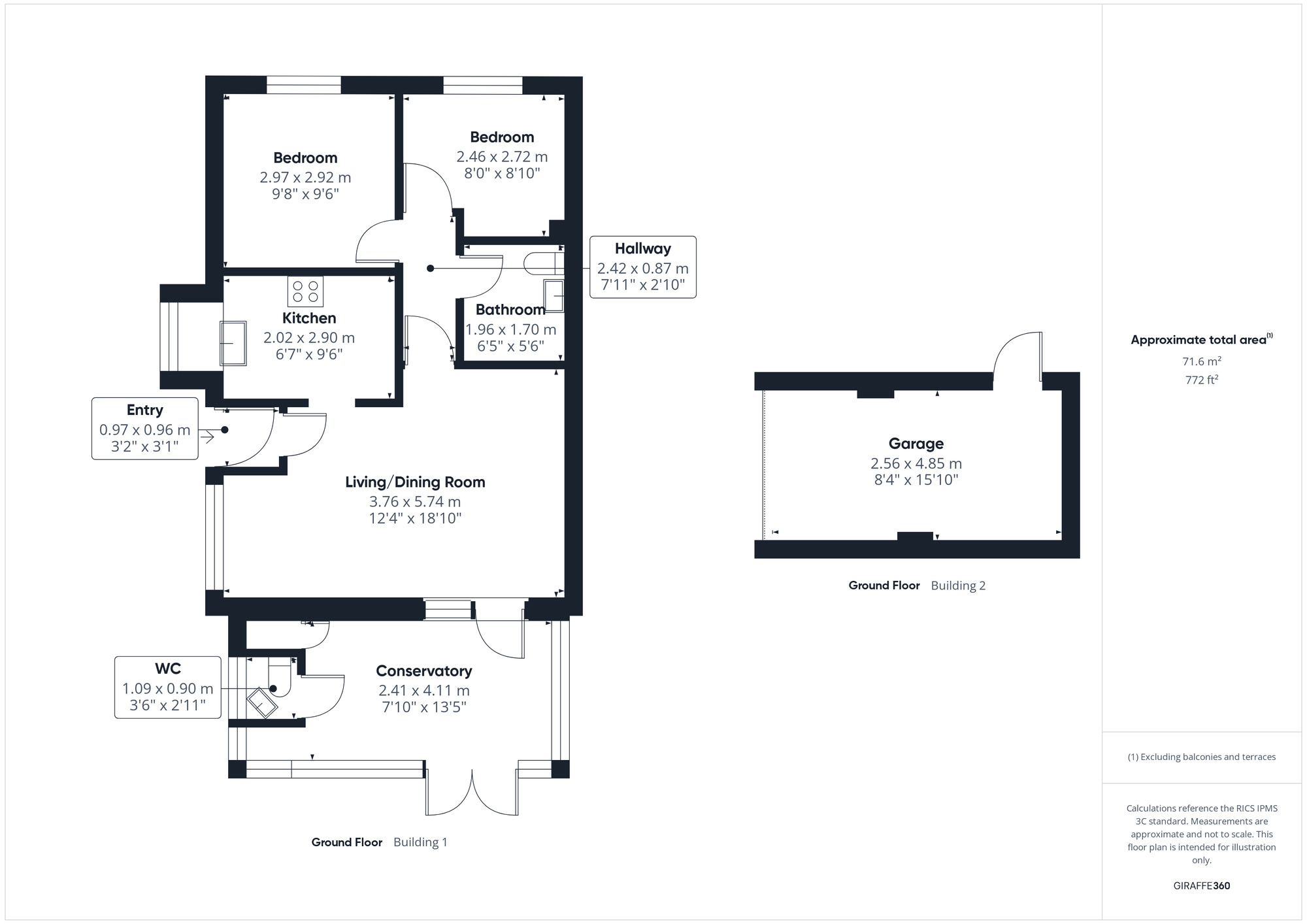 Floorplan of 2 bedroom Semi Detached Bungalow for sale, Chipping Cross, Clevedon, North Somerset, BS21