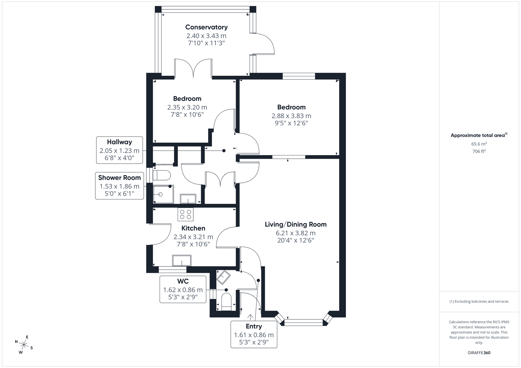 Floorplan of 2 bedroom Detached Bungalow for sale, Sercombe Park, Clevedon, North Somerset, BS21