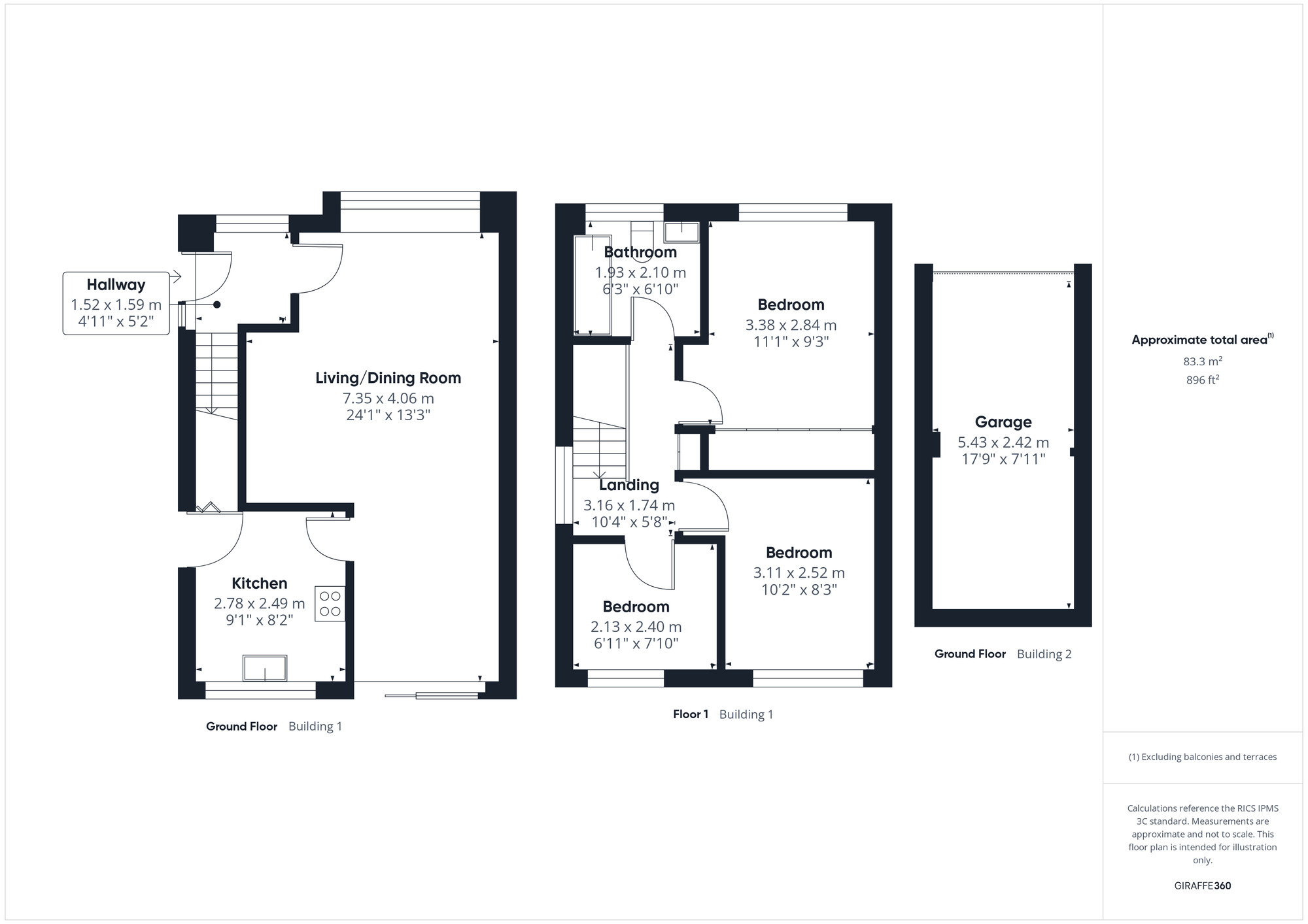 Floorplan of 3 bedroom Semi Detached House for sale, Freshmoor, Clevedon, North Somerset, BS21