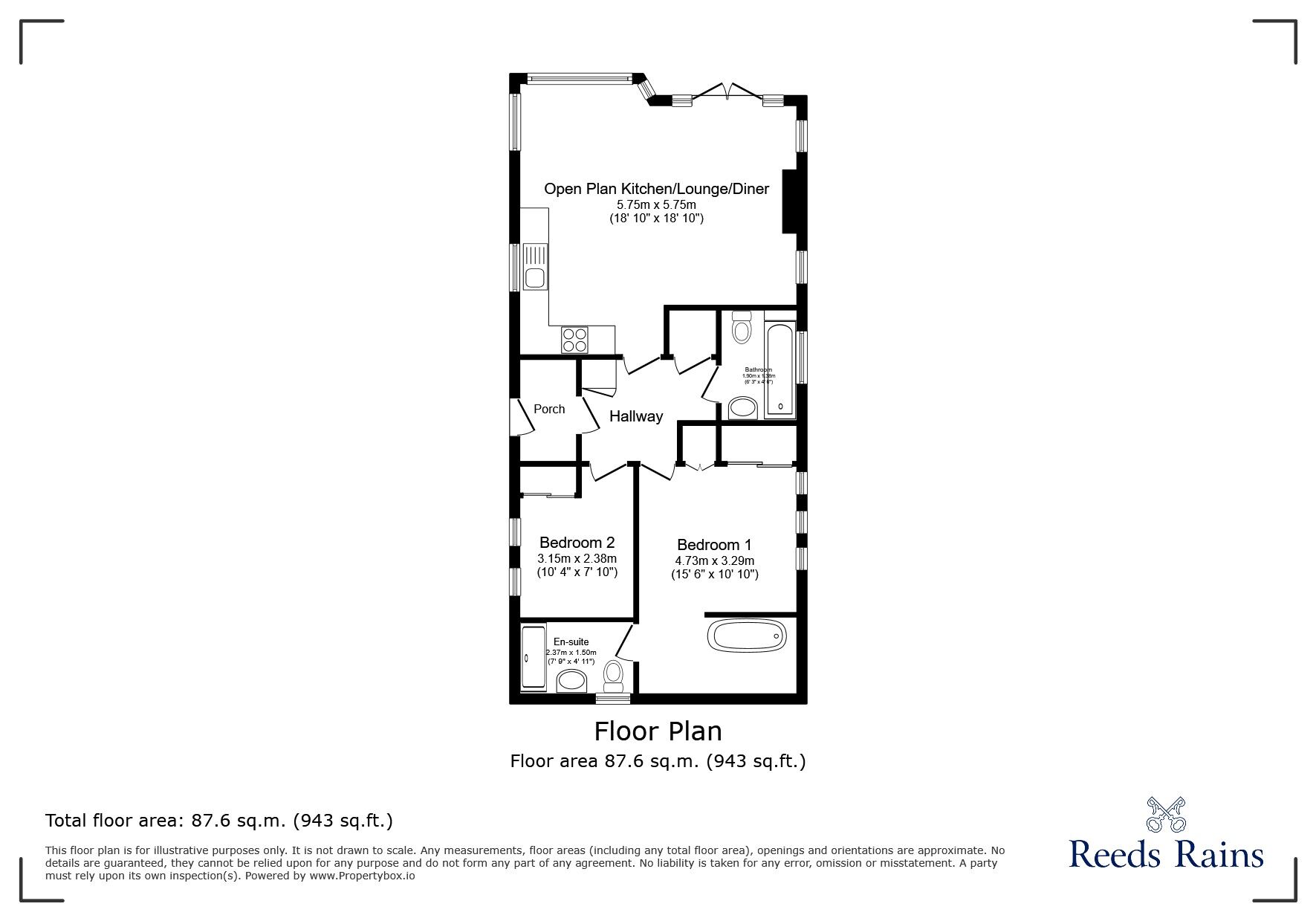 Floorplan of 2 bedroom Detached Property for sale, Coast Road, Walton Bay, North Somerset, BS21