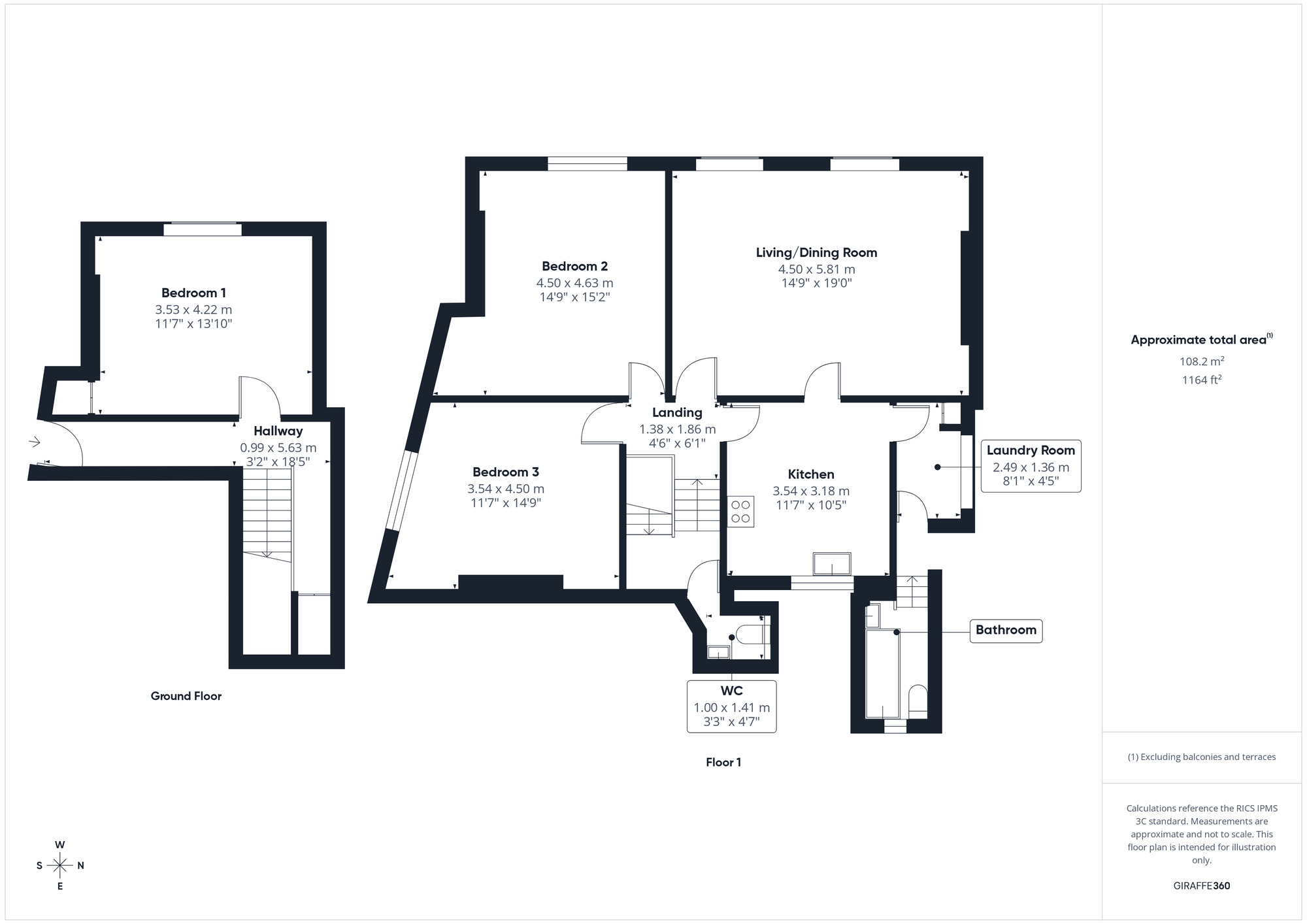 Floorplan of 3 bedroom Flat to rent, East Clevedon Triangle, Clevedon, North Somerset, BS21