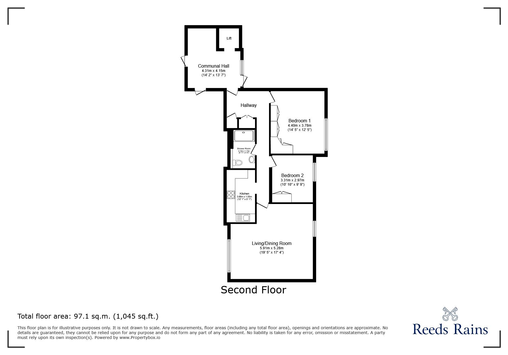 Floorplan of 2 bedroom Flat for sale, Elton Road, Clevedon, North Somerset, BS21