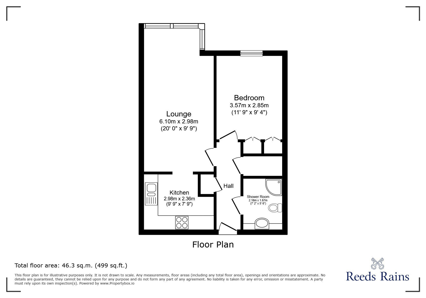 Floorplan of 1 bedroom Flat for sale, Hill Road, Clevedon, North Somerset, BS21
