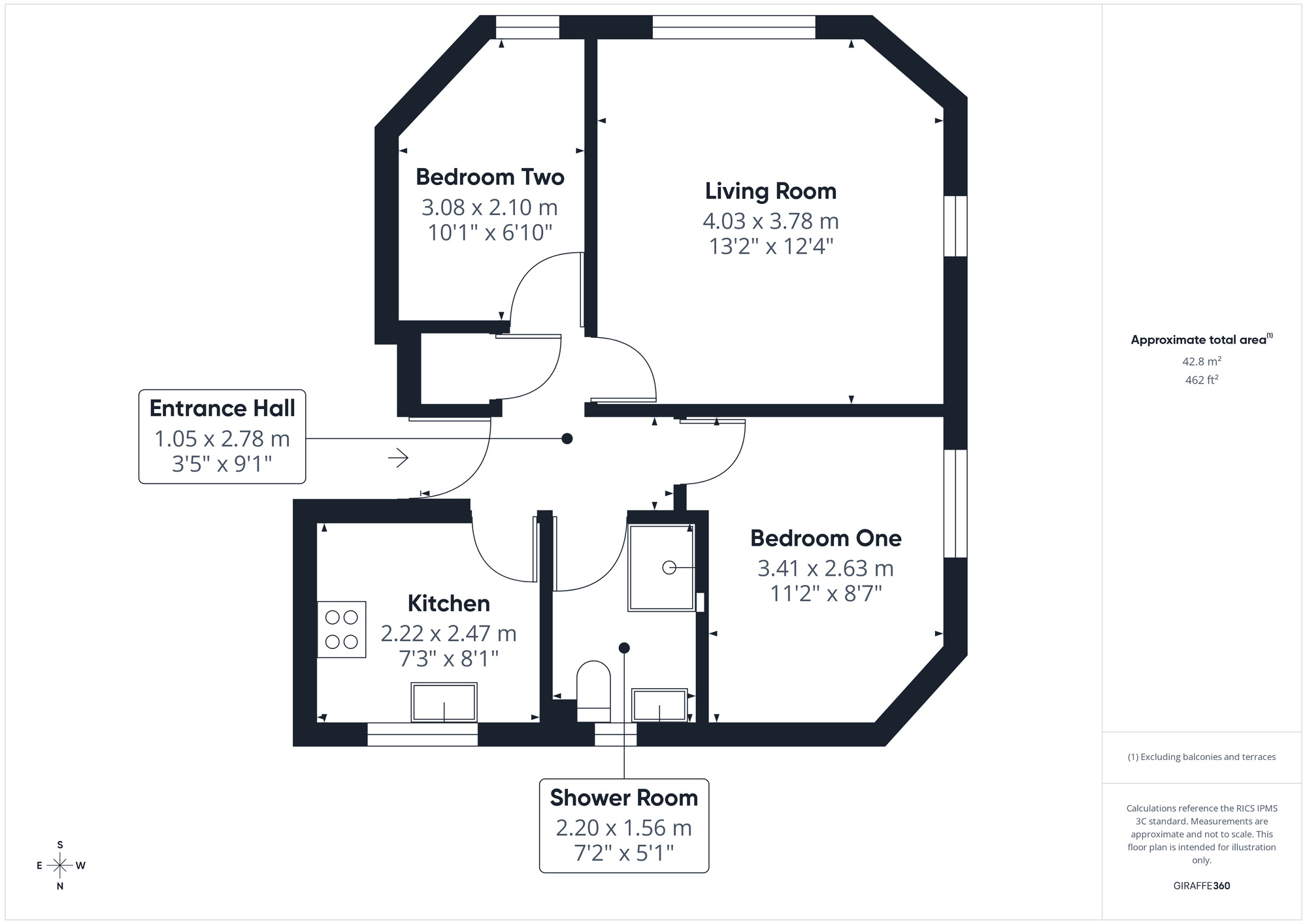Floorplan of 2 bedroom Flat for sale, Woodhill Views, Nailsea, Bristol, BS48