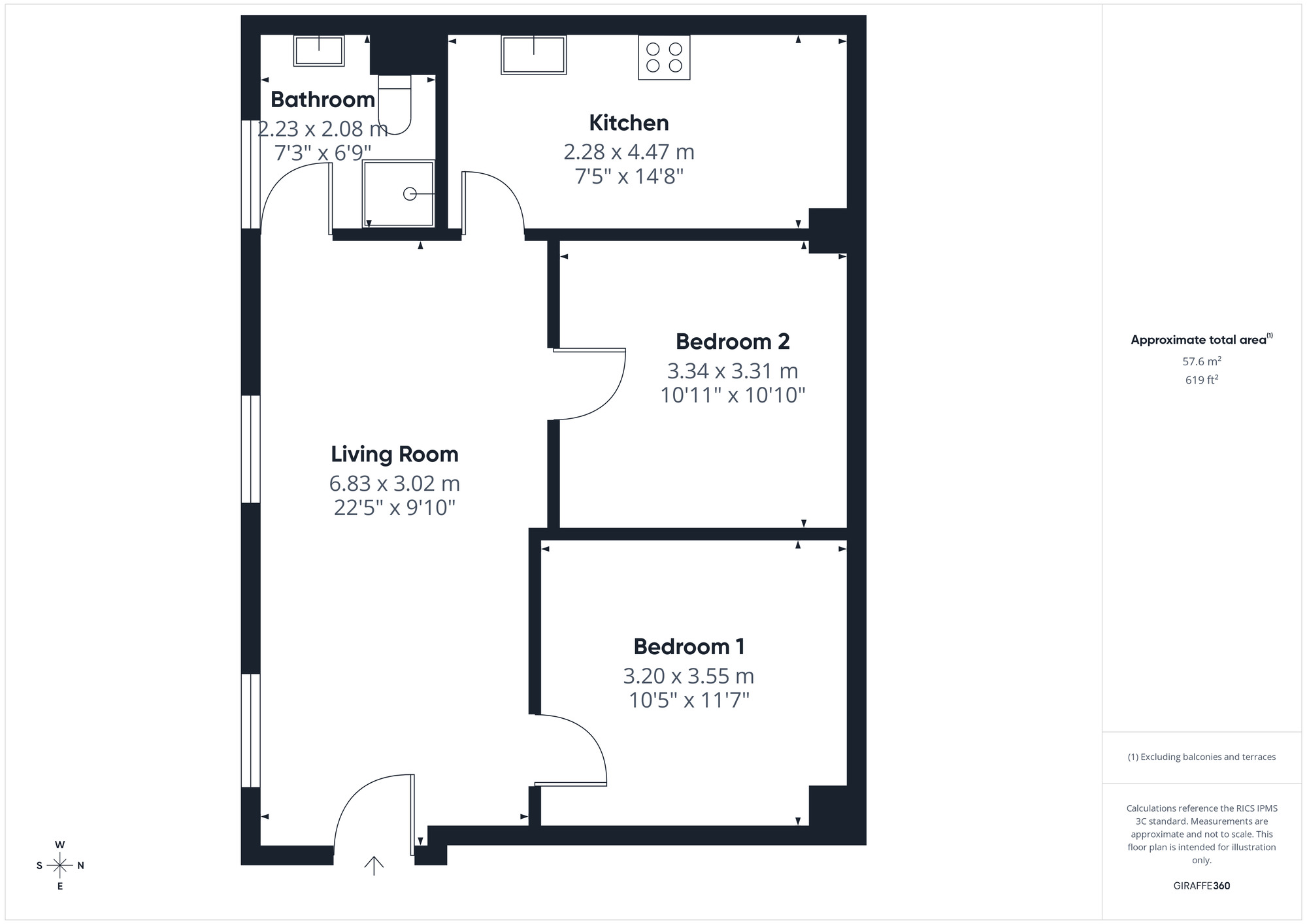 Floorplan of 2 bedroom Flat to rent, High Street, Portishead, North Somerset, BS20