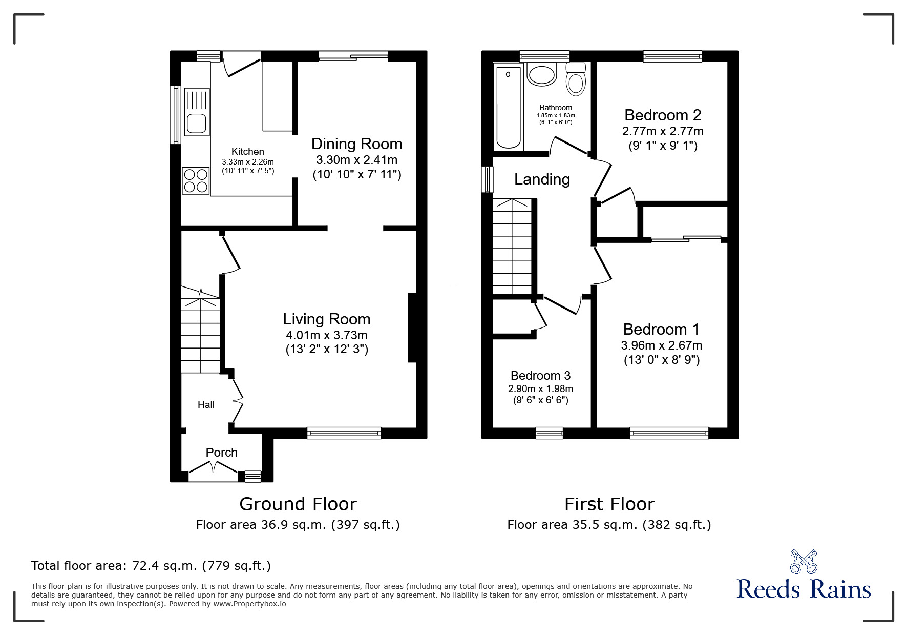 Floorplan of 3 bedroom Semi Detached House for sale, The Tynings, Clevedon, North Somerset, BS21