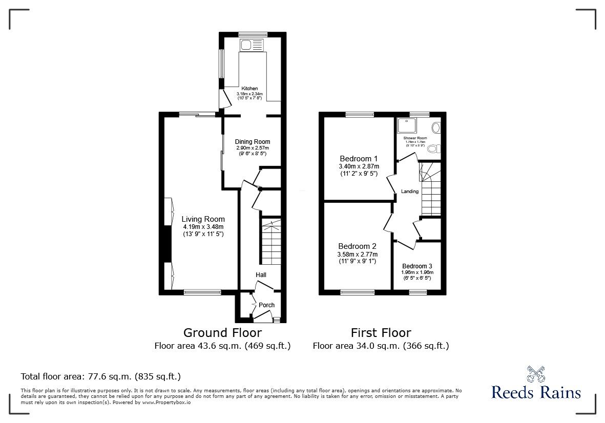 Floorplan of 3 bedroom Mid Terrace House for sale, Strode Road, Clevedon, North Somerset, BS21