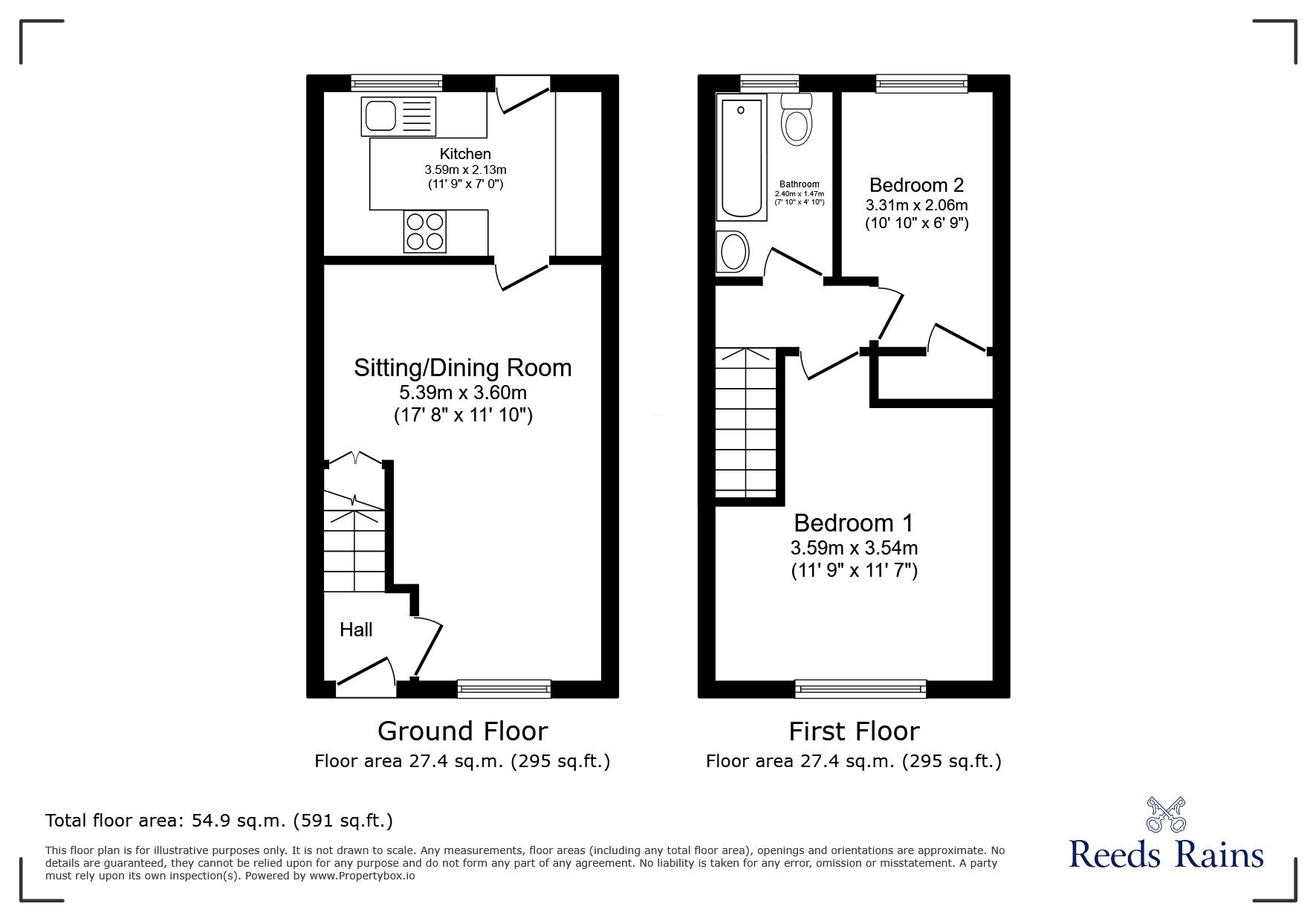 Floorplan of 2 bedroom Mid Terrace House for sale, Leach Close, Clevedon, North Somerset, BS21