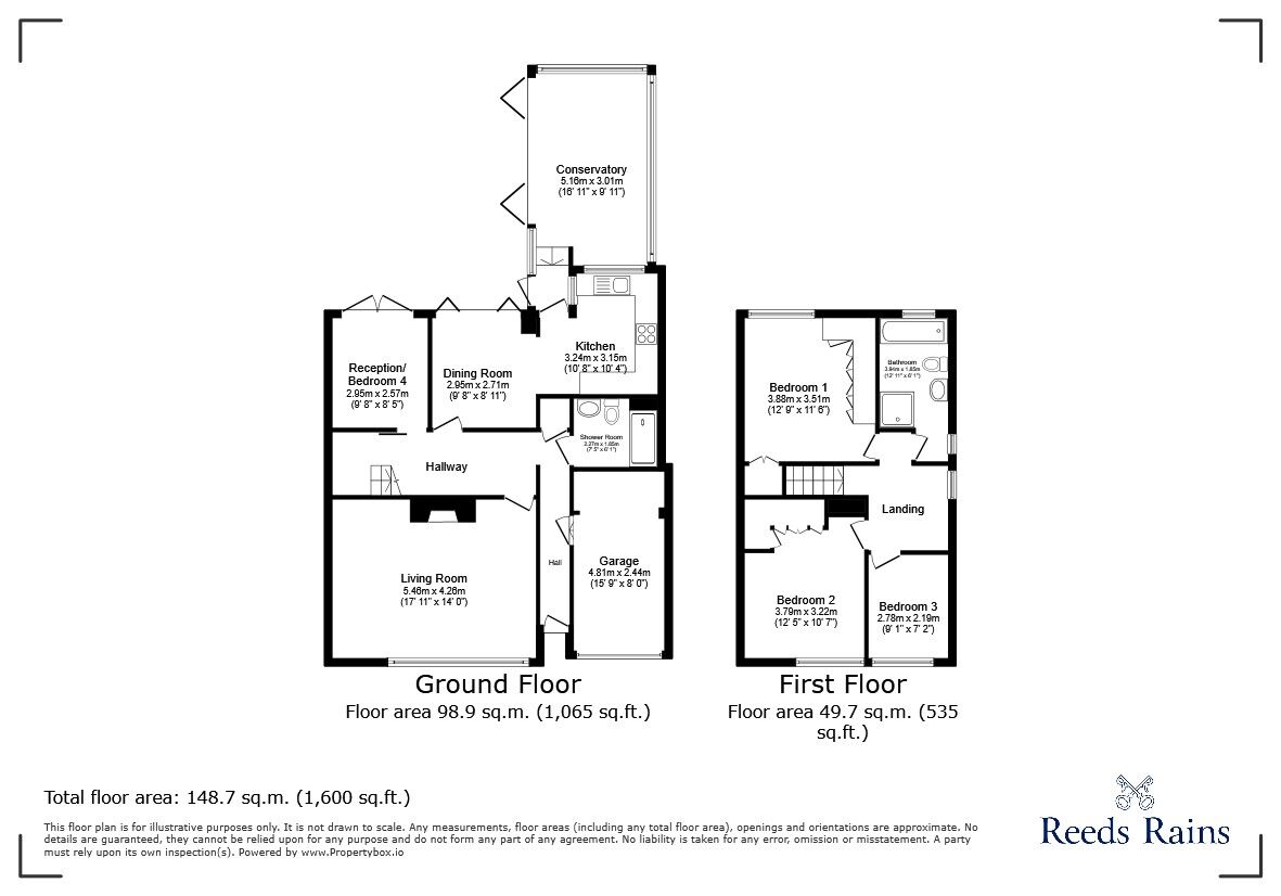 Floorplan of 3 bedroom Link Detached House for sale, Hallam Road, Clevedon, North Somerset, BS21