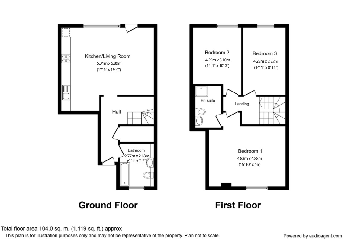 Floorplan of 3 bedroom Flat for sale, Mizzen Court, Portishead, Bristol, BS20