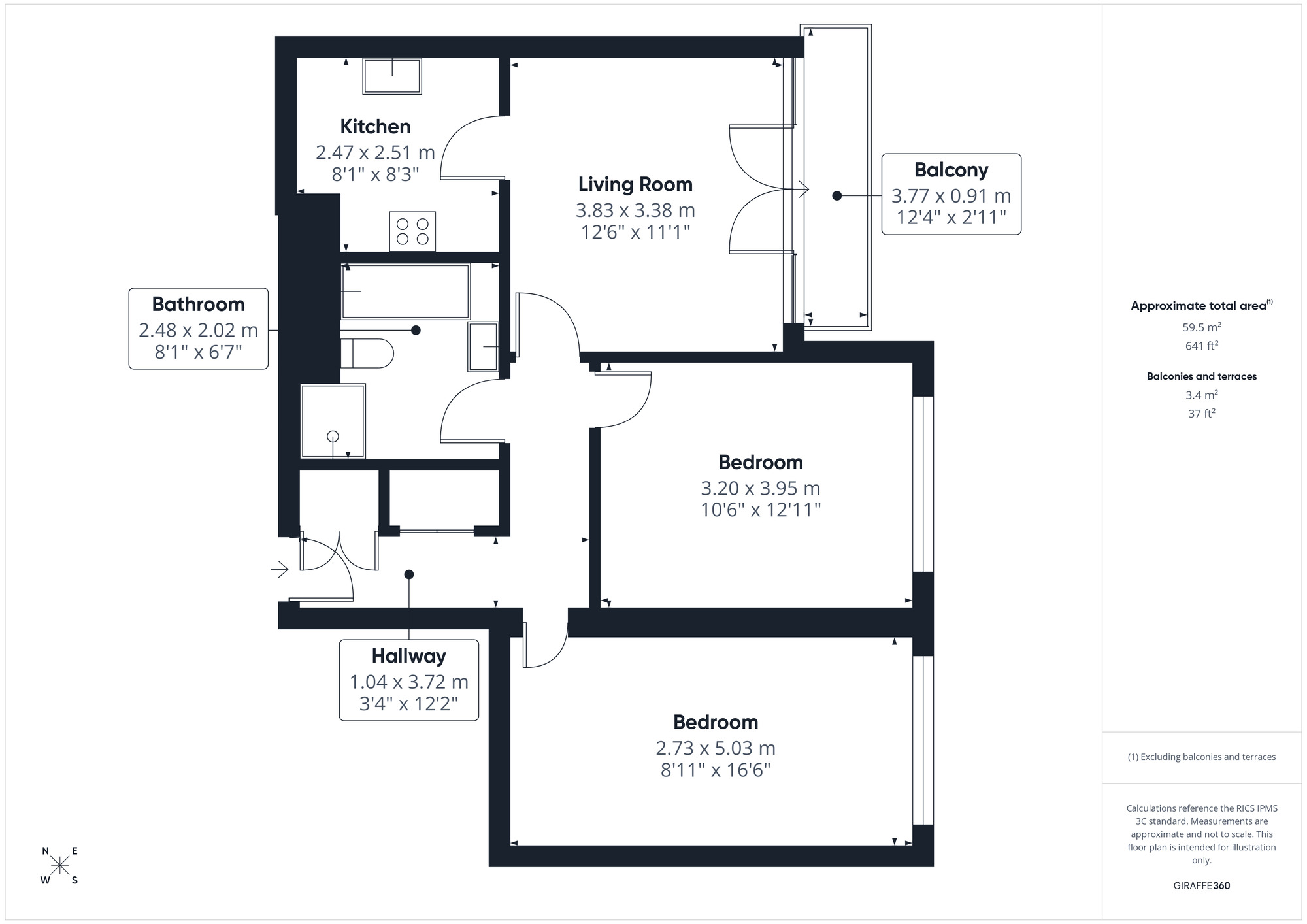 Floorplan of 2 bedroom Flat for sale, Nore Road, Portishead, Bristol, BS20