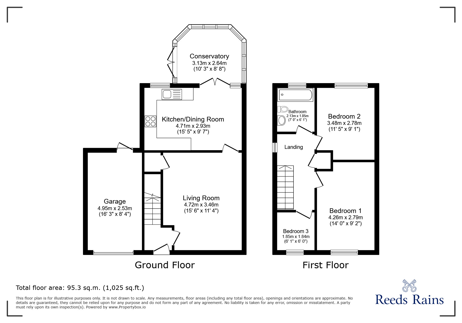 Floorplan of 3 bedroom Semi Detached House for sale, Woodington Road, Clevedon, North Somerset, BS21