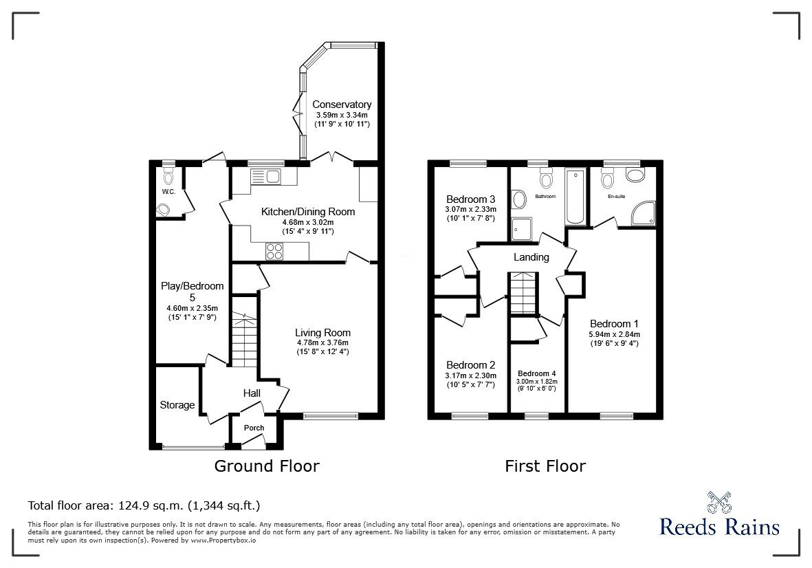 Floorplan of 4 bedroom Semi Detached House for sale, Braikenridge Close, Clevedon, North Somerset, BS21