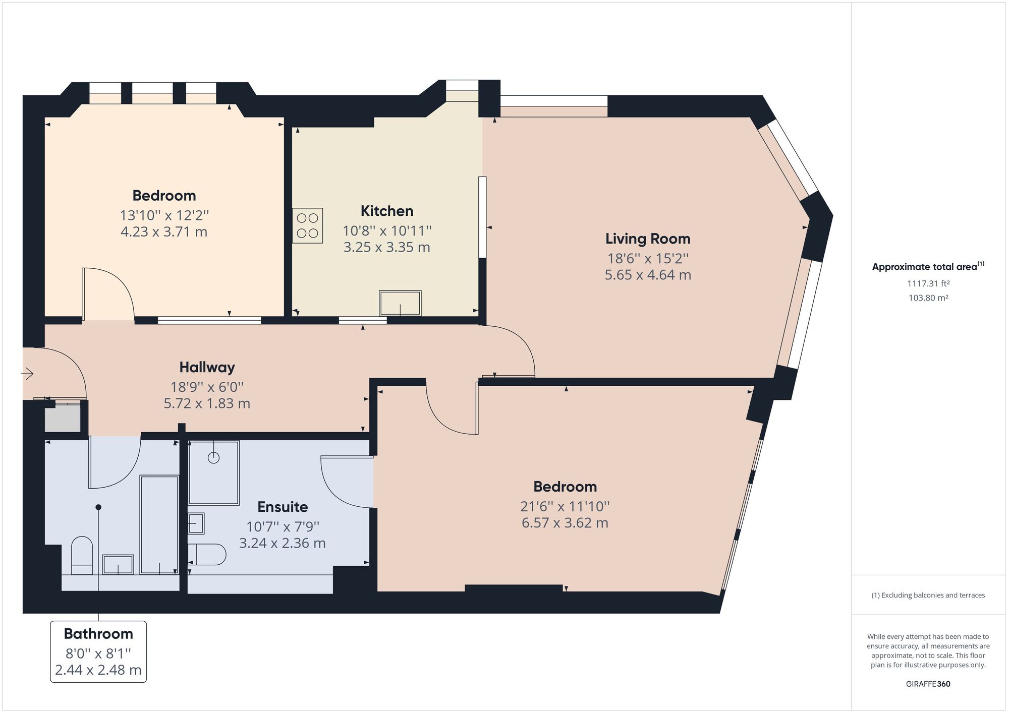 Floorplan of 2 bedroom Flat for sale, Dorset House, 1 Marine Parade, North Somerset, BS21