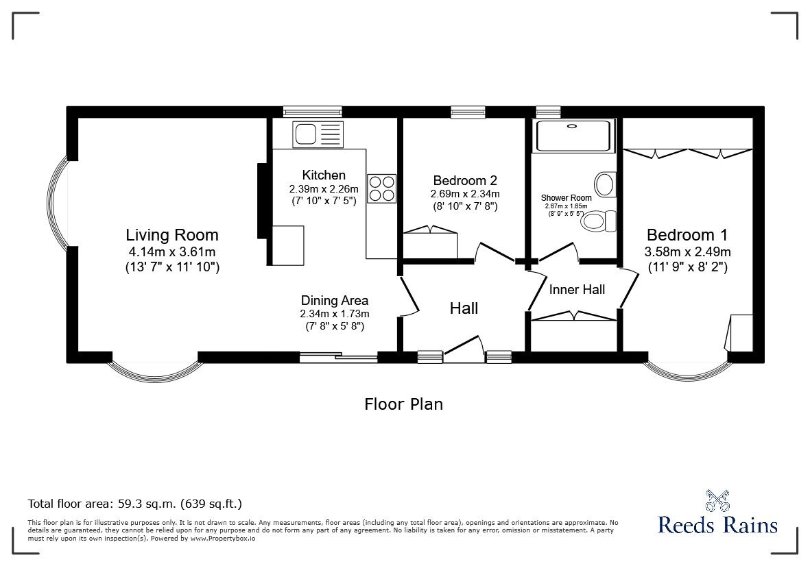 Floorplan of 2 bedroom Detached Property for sale, Walton Bay, Clevedon, North Somerset, BS21