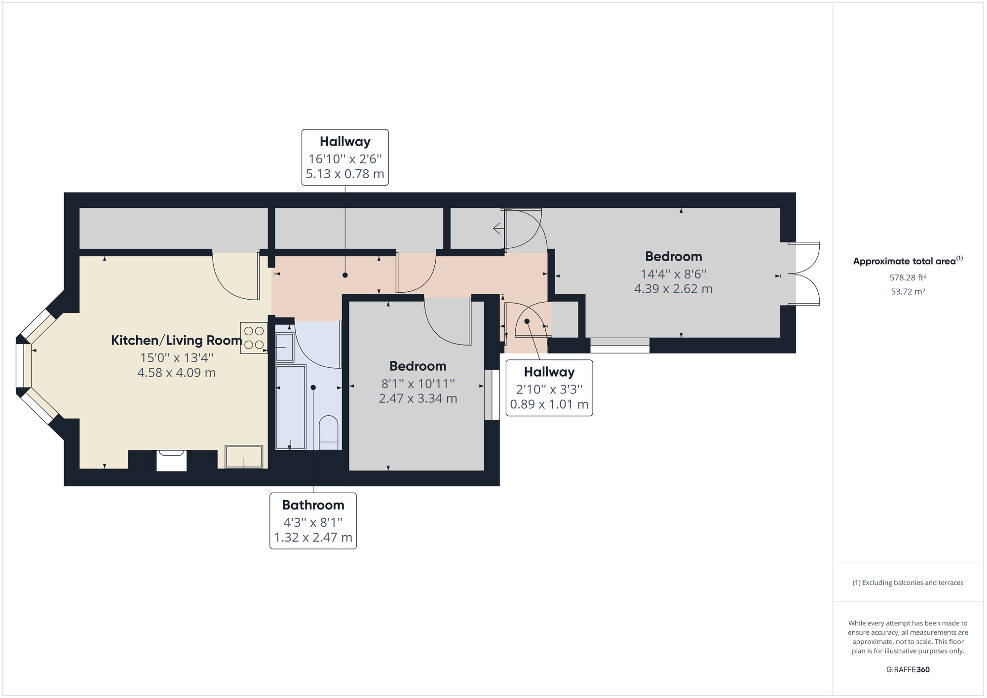 Floorplan of 2 bedroom Flat for sale, Gloucester Road, Horfield, Bristol, BS7