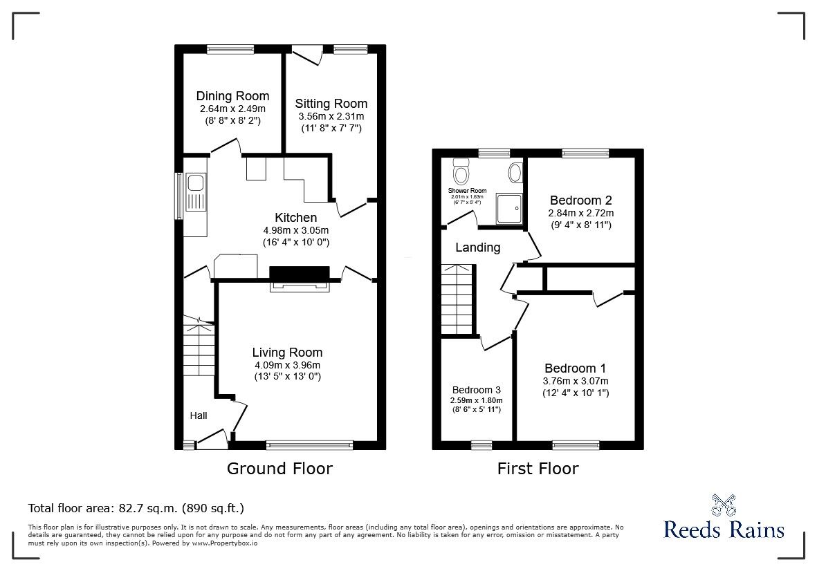 Floorplan of 3 bedroom End Terrace House for sale, Kingston Avenue, Clevedon, North Somerset, BS21