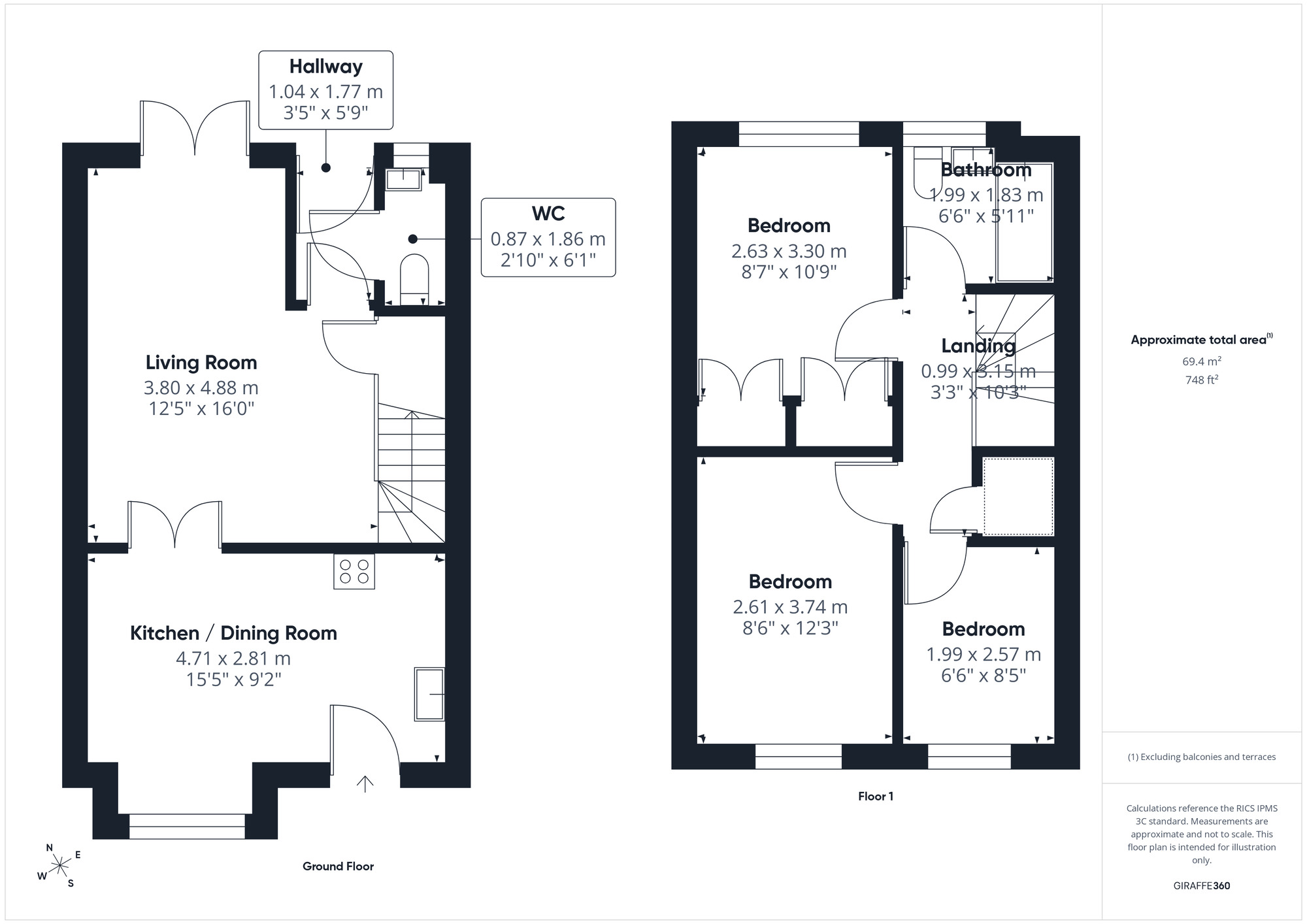 Floorplan of 3 bedroom Mid Terrace House for sale, Eastcliff, Portishead, North Somerset, BS20