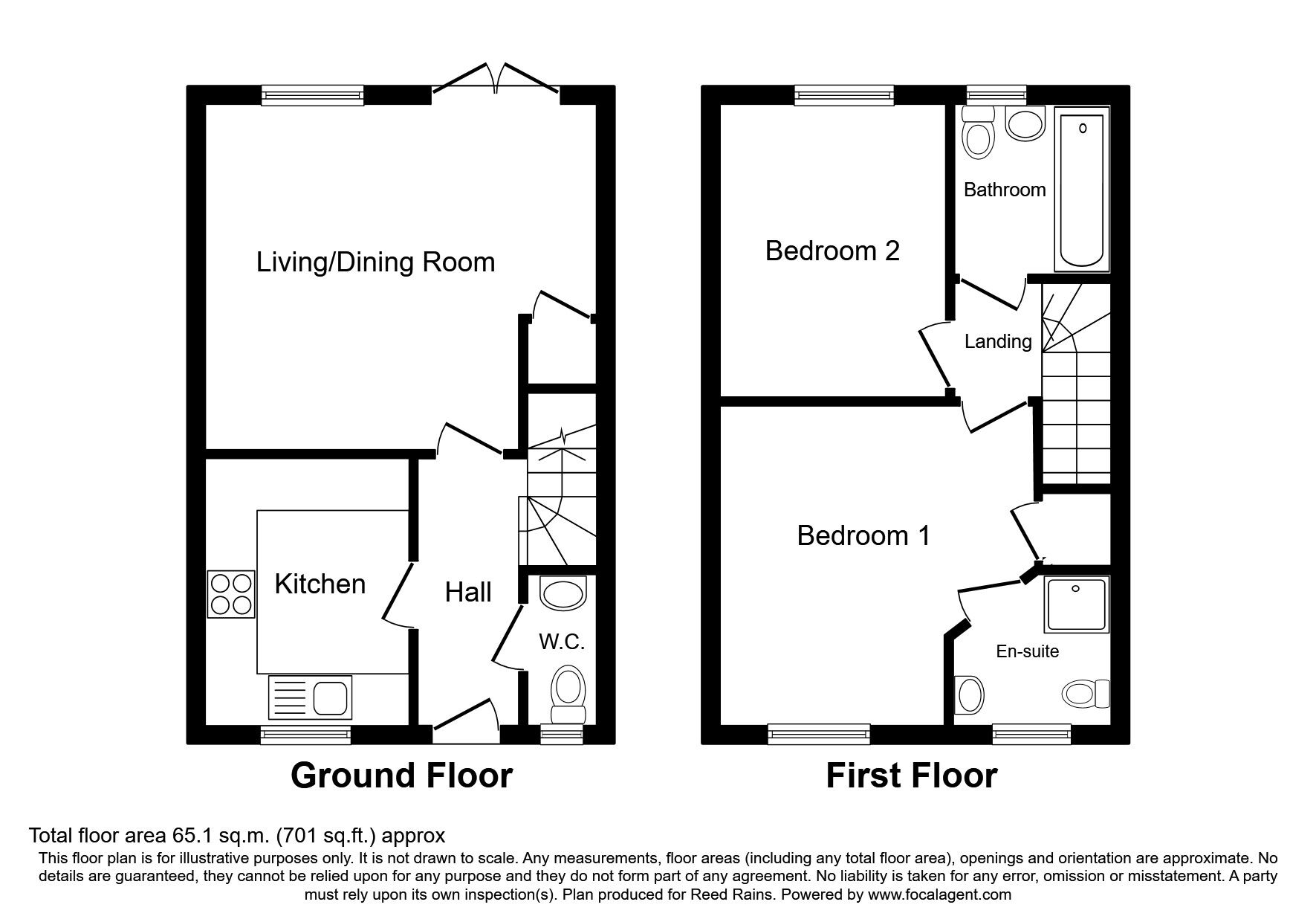 Floorplan of 2 bedroom Semi Detached House to rent, Honeysuckle Close, Congleton, Cheshire, CW12
