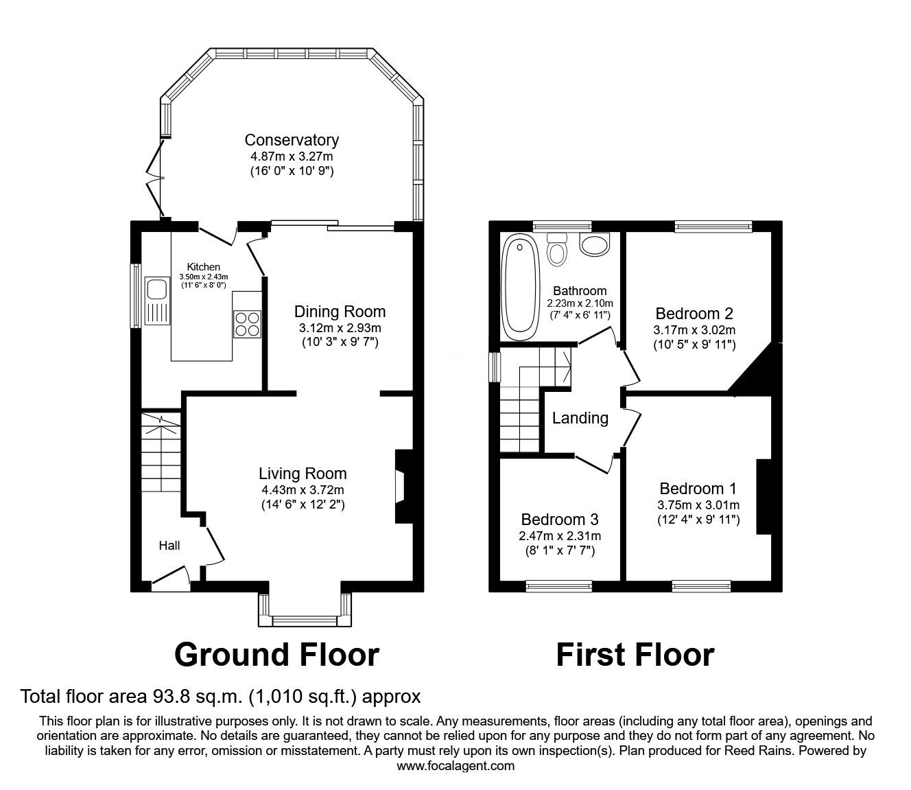 Floorplan of 3 bedroom Semi Detached House for sale, Jubilee Road, Congleton, Cheshire, CW12