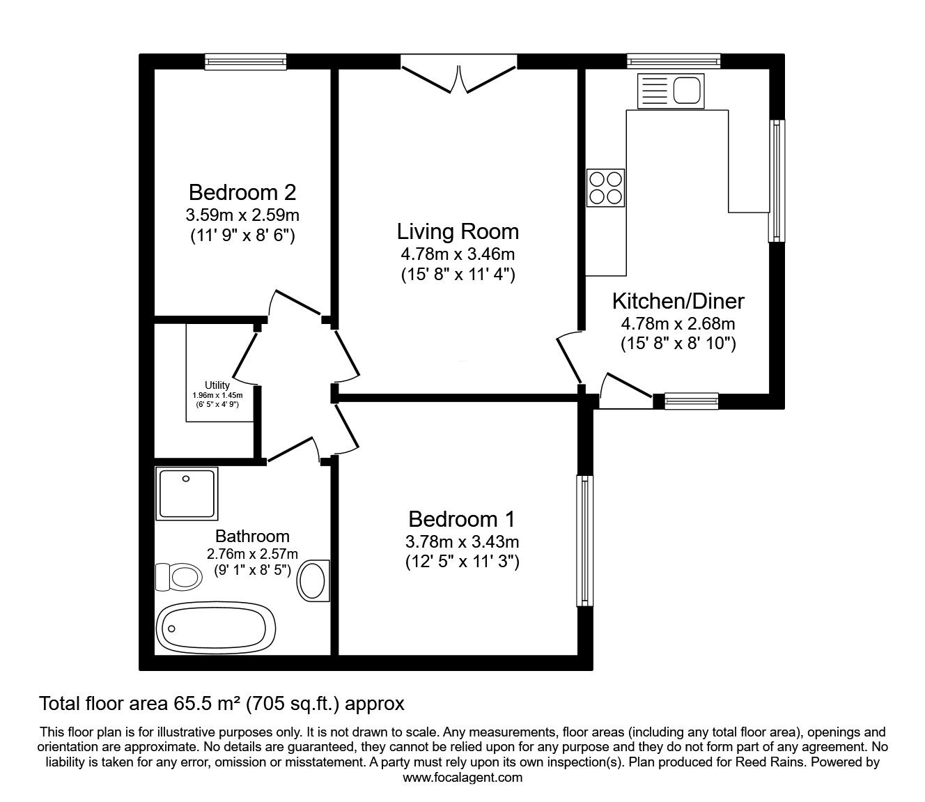 2 bedroom Detached Bungalow for sale, Moorland Road, Mow Cop, ST7 £