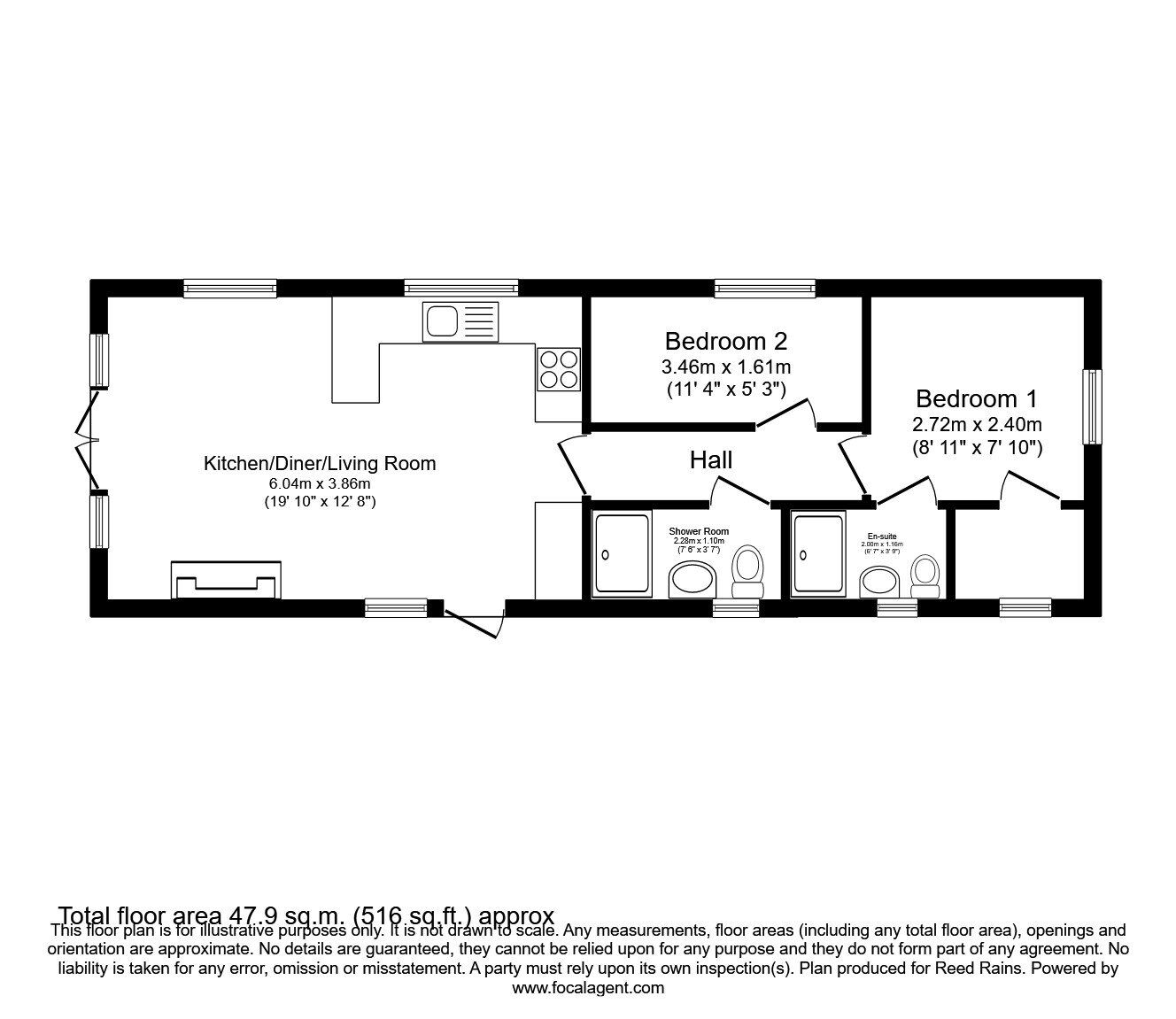 Floorplan of 2 bedroom Detached Bungalow for sale, Eaton, Congleton, Cheshire, CW12