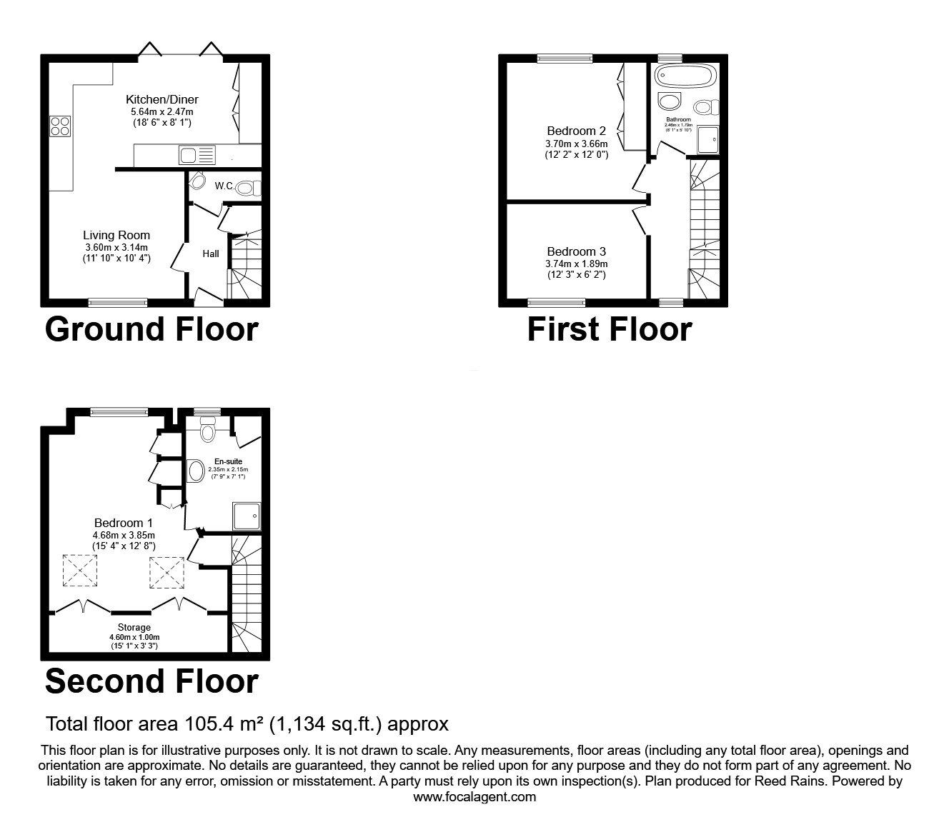 Floorplan of 3 bedroom Detached House for sale, Drumber Lane, Scholar Green, Cheshire, ST7