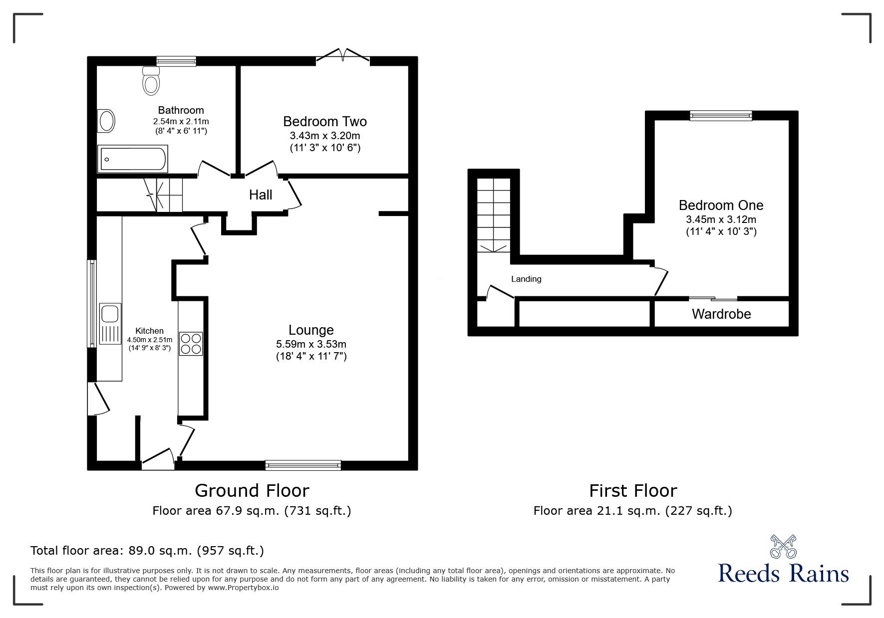 Floorplan of 2 bedroom Semi Detached House to rent, Brooklands Road, Congleton, Cheshire, CW12