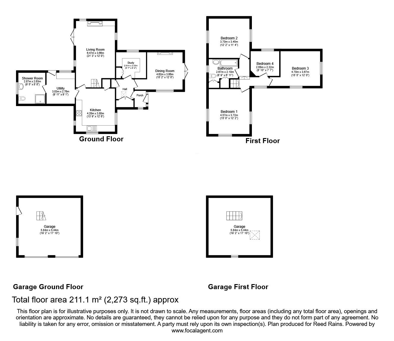 Floorplan of 4 bedroom Detached House for sale, Woodside Cottages, Mow Cop, Staffordsire, ST7