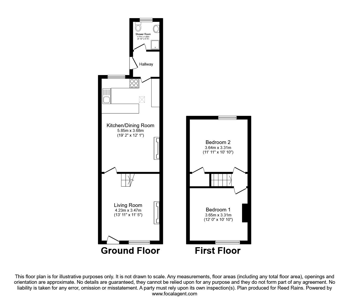 Floorplan of 2 bedroom Mid Terrace House for sale, River Street, Congleton, Cheshire, CW12