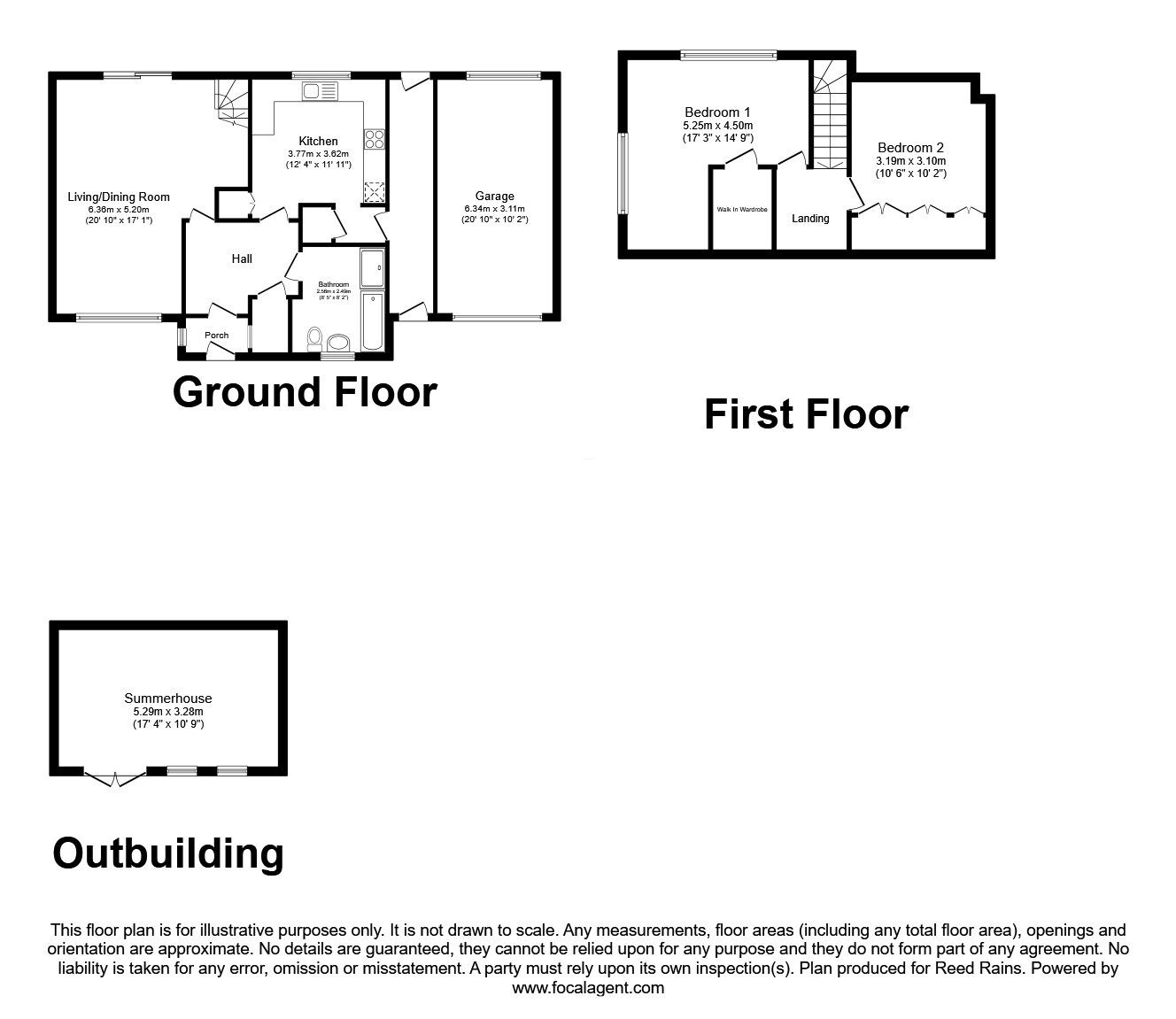 Floorplan of 2 bedroom Detached Bungalow for sale, Peel Lane, Astbury, Cheshire, CW12