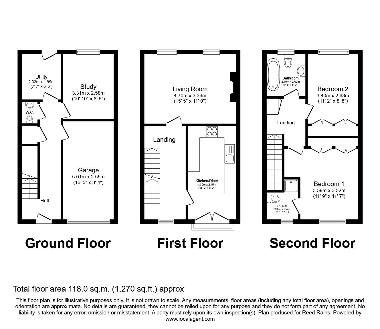 Floorplan of 3 bedroom Mid Terrace House for sale, Woodpecker Drive, Packmoor, Staffordshire, ST7