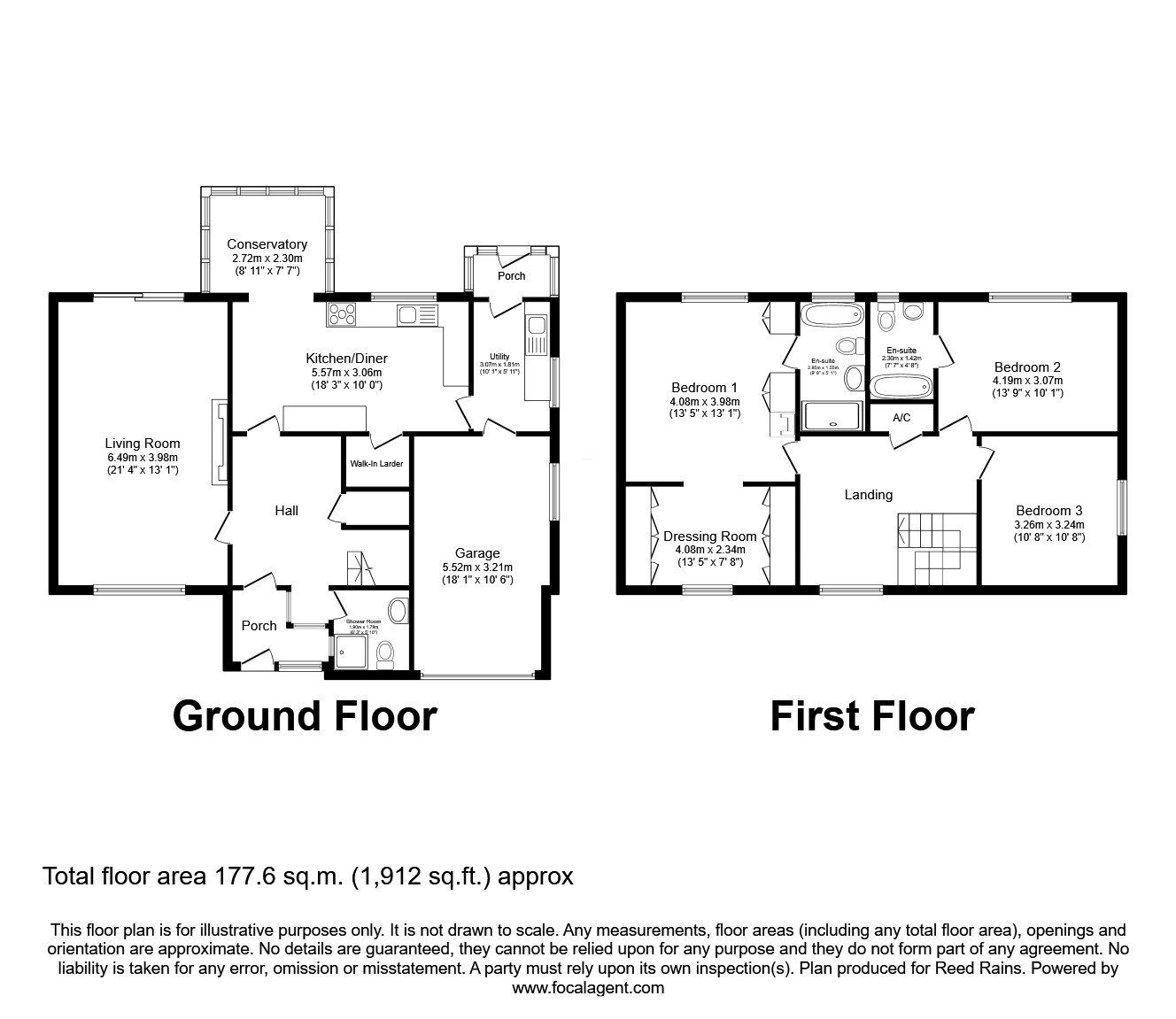 Floorplan of 3 bedroom Detached House for sale, Tudor Way, Congleton, Cheshire, CW12