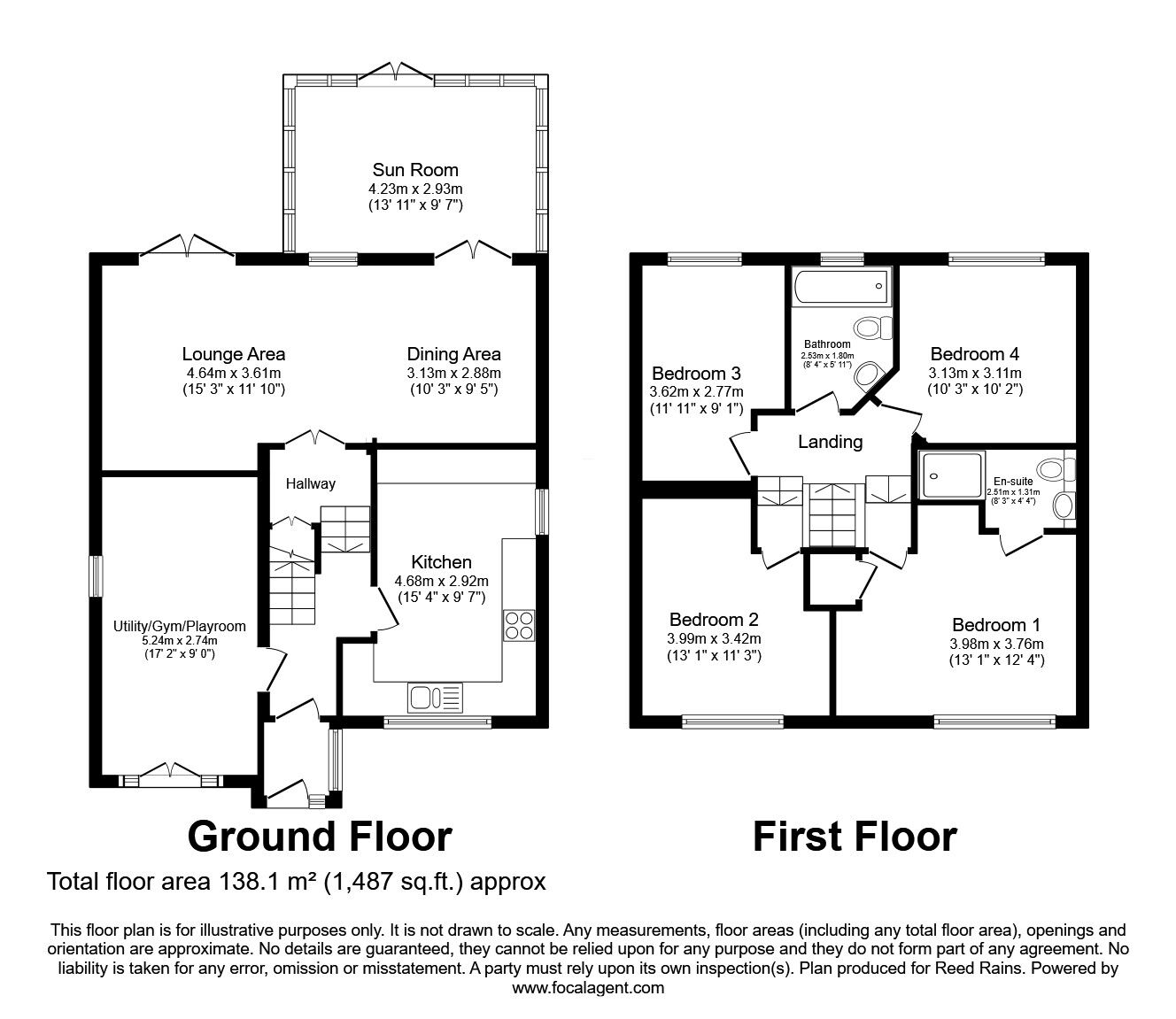 Floorplan of 4 bedroom Detached House for sale, Clare Street, Mow Cop, Cheshire, ST7