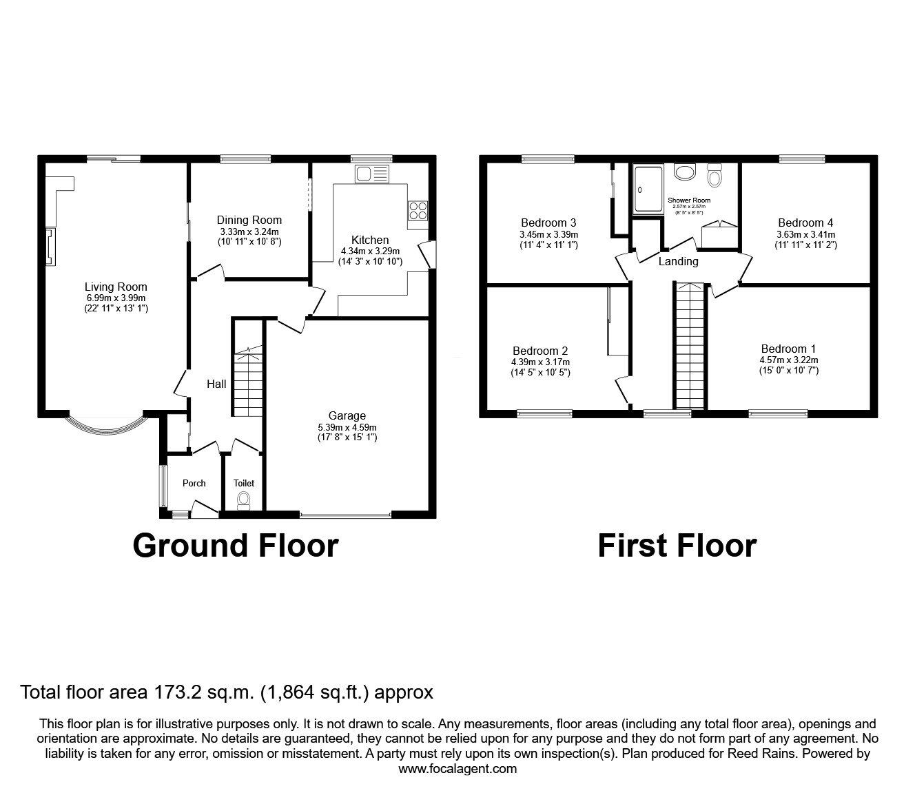 Floorplan of 4 bedroom Detached House for sale, Suffolk Close, Congleton, Cheshire, CW12