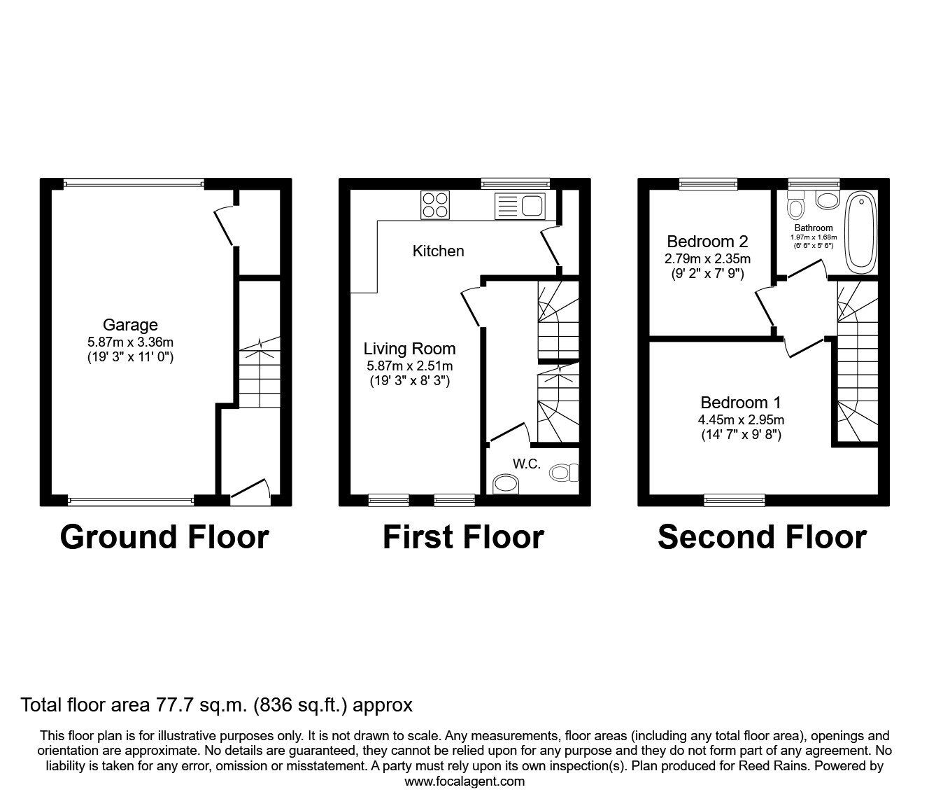 Floorplan of 2 bedroom End Terrace House to rent, Lawton Street, Congleton, Cheshire, CW12