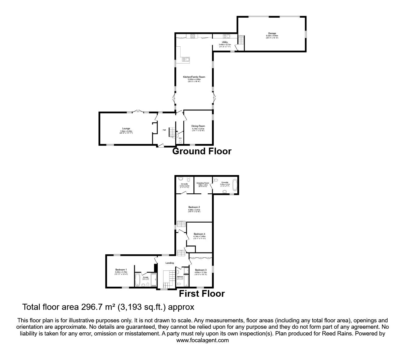 Floorplan of 4 bedroom Link Detached House for sale, Dial Lane, Congleton, Cheshire, CW12