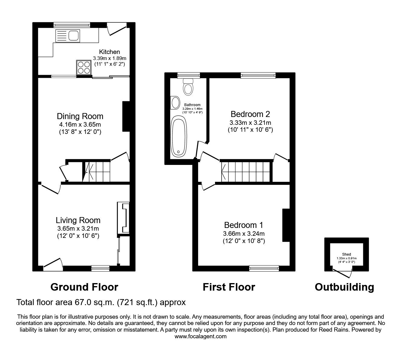 Floorplan of 2 bedroom Mid Terrace House for sale, Astbury Street, Congleton, Cheshire, CW12