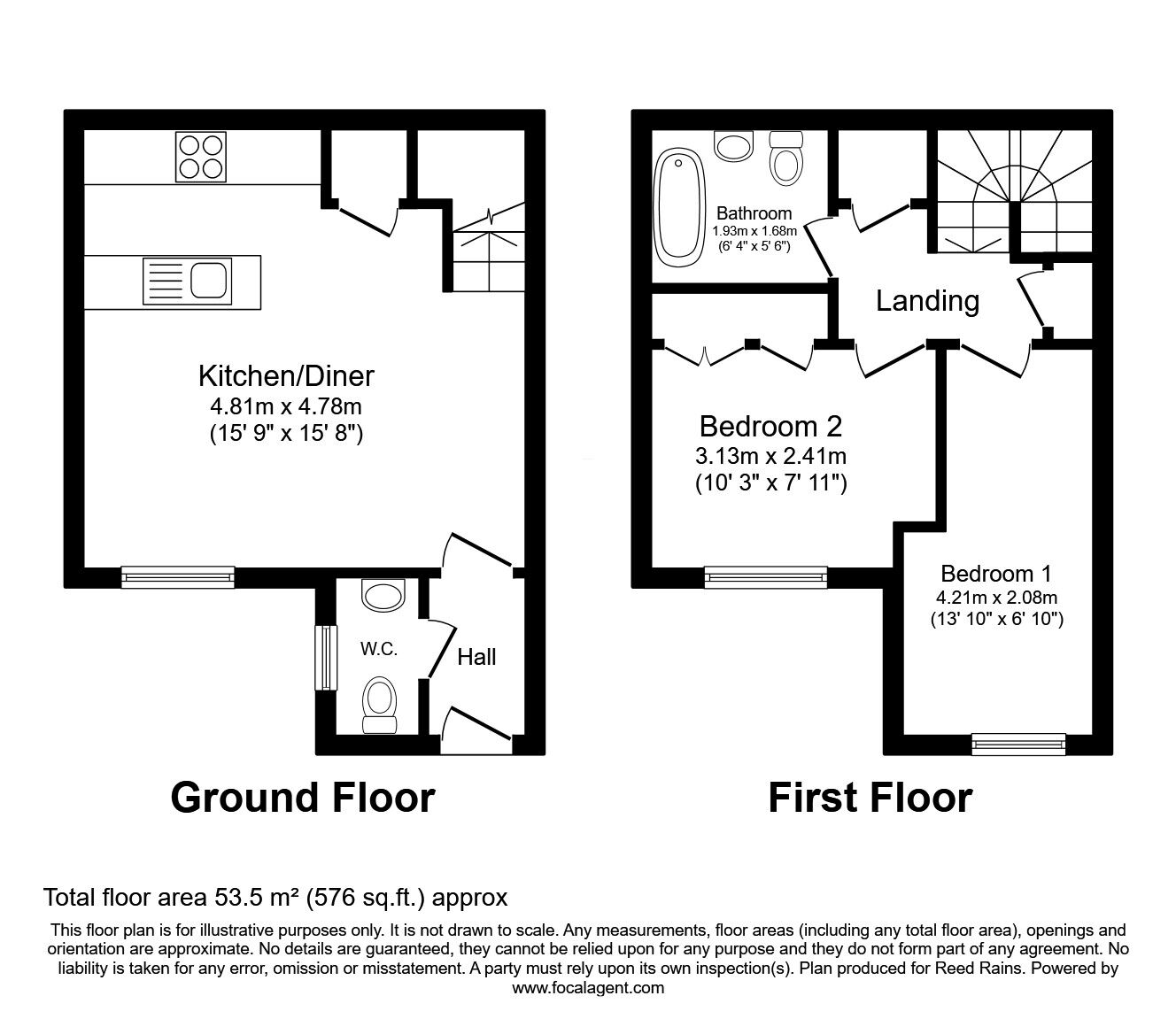 Floorplan of 2 bedroom Mid Terrace House for sale, Bath Vale, Congleton, Cheshire, CW12