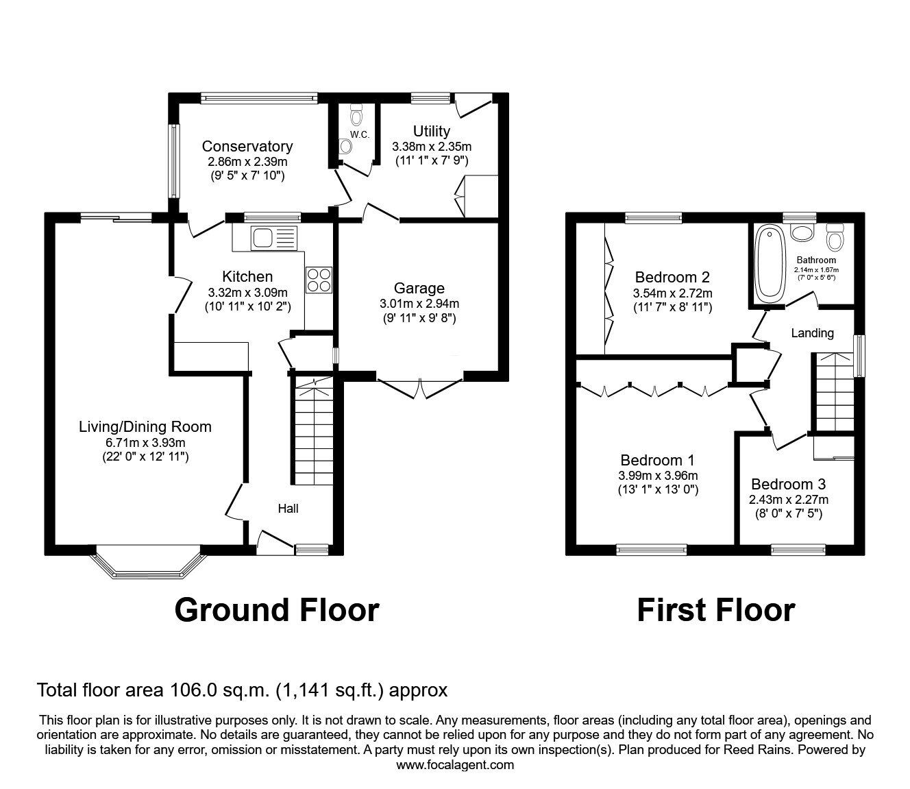 Floorplan of 3 bedroom Link Detached House for sale, Barrage Road, Biddulph Moor, Staffordshire, ST8