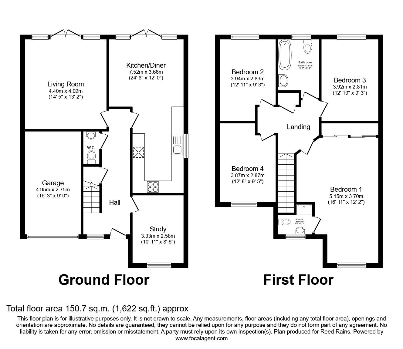 Floorplan of 4 bedroom Detached House for sale, Vicarage Avenue, Congleton, Cheshire, CW12