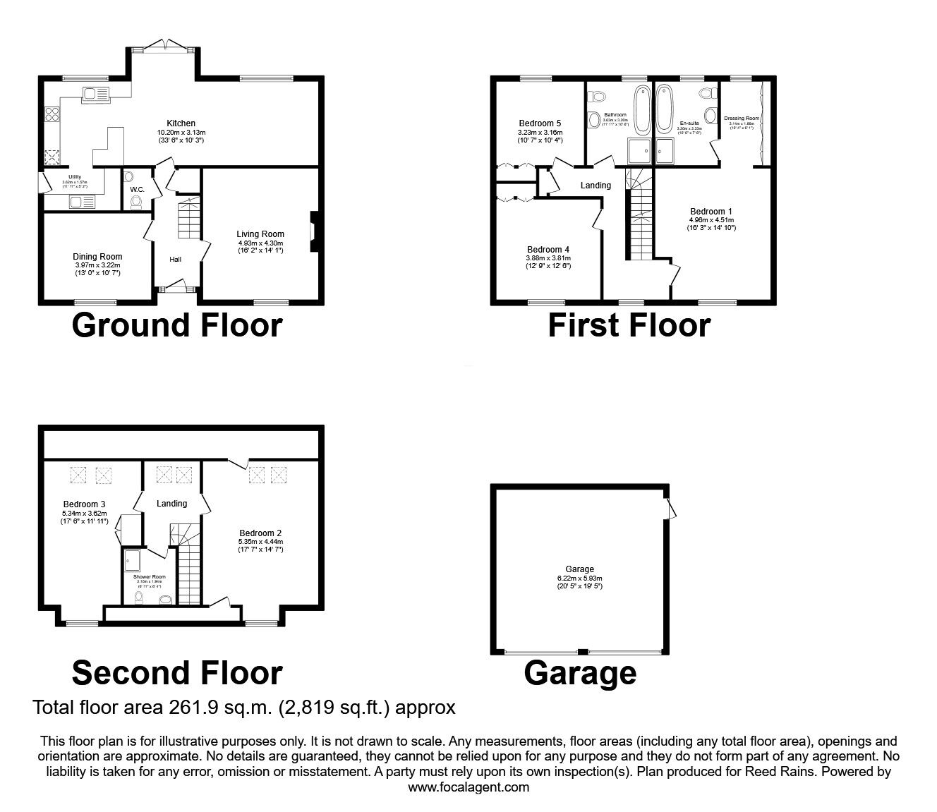 Floorplan of 5 bedroom Detached House for sale, Oak Drive, Scholar Green, Cheshire, ST7