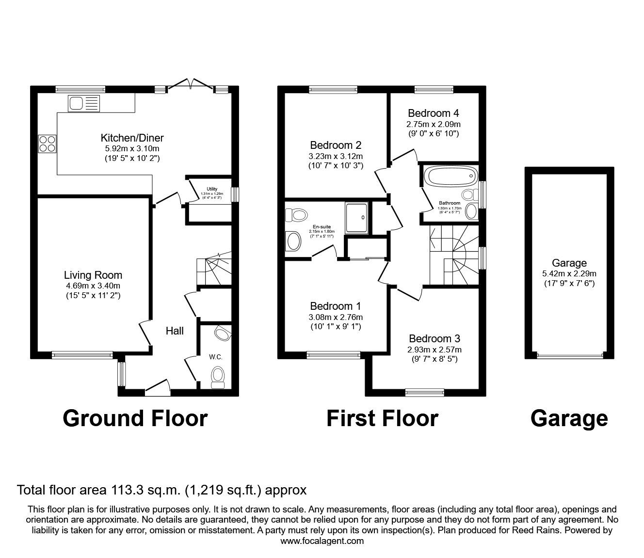 Floorplan of 4 bedroom Detached House for sale, Larch Place, Somerford, Cheshire, CW12